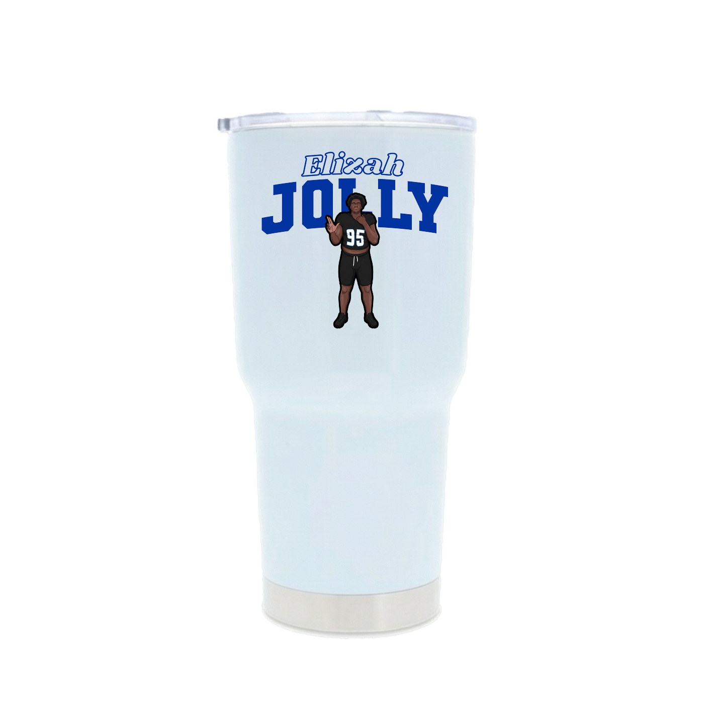 30oz Stainless Steel Tumbler — Name Arch in White