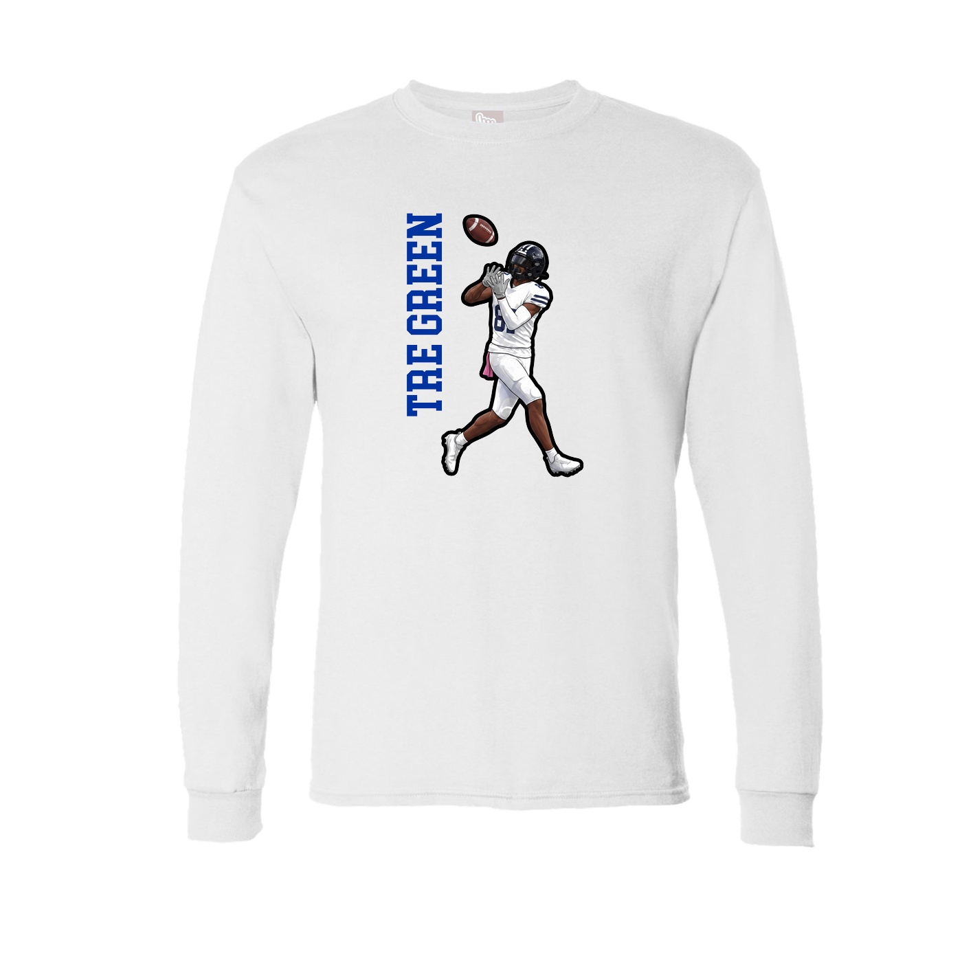 Long Sleeve Tee — Name Vertical in White