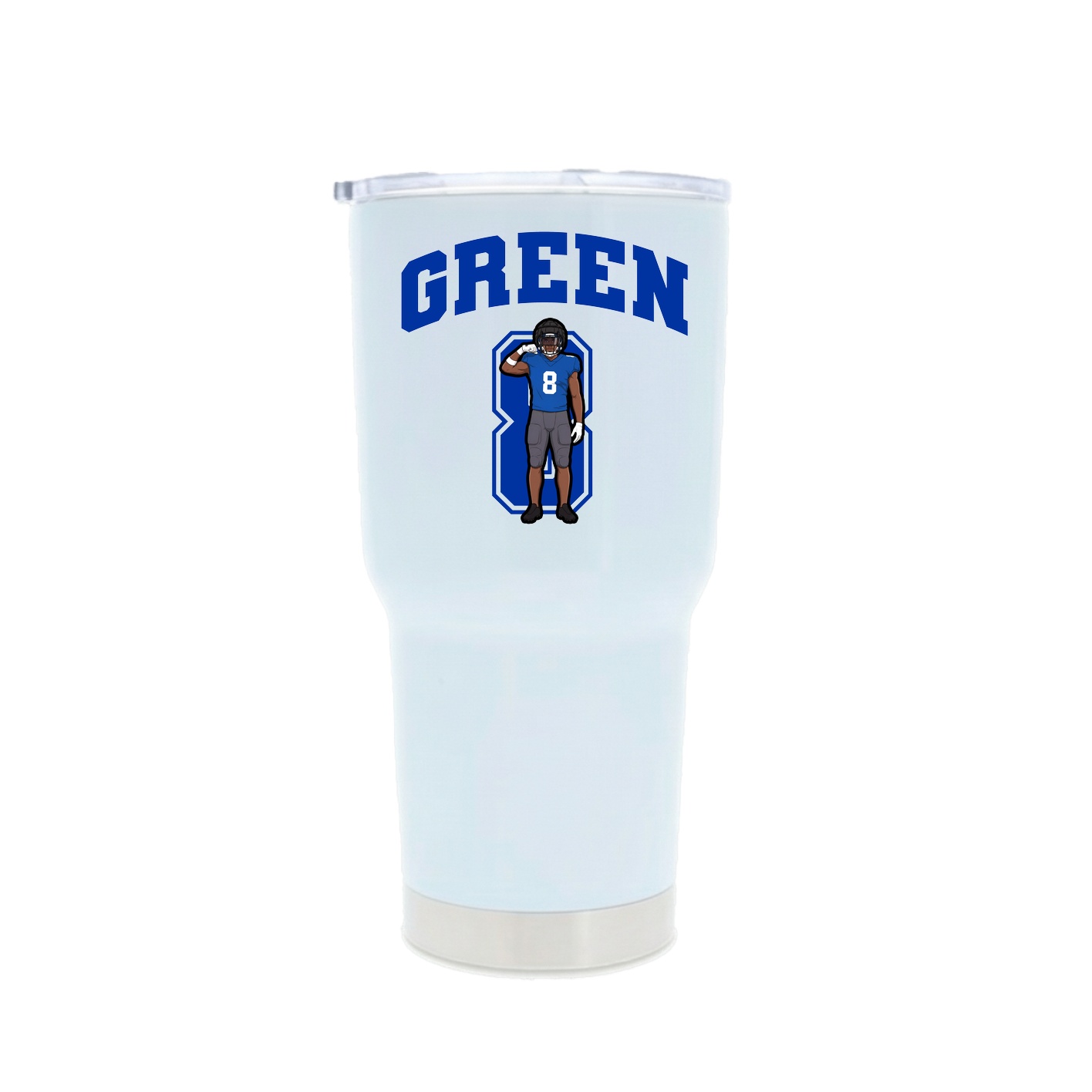 30oz Stainless Steel Tumbler — Number in White