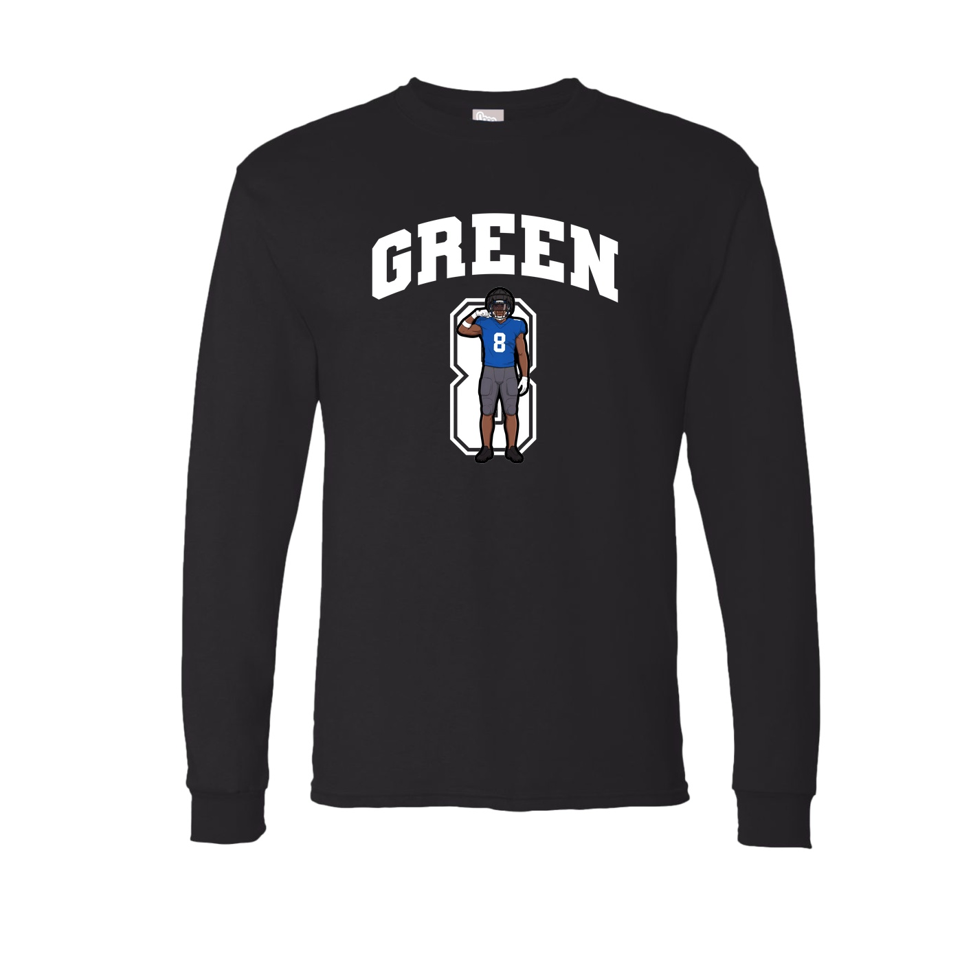 Long Sleeve Tee — Number in Black