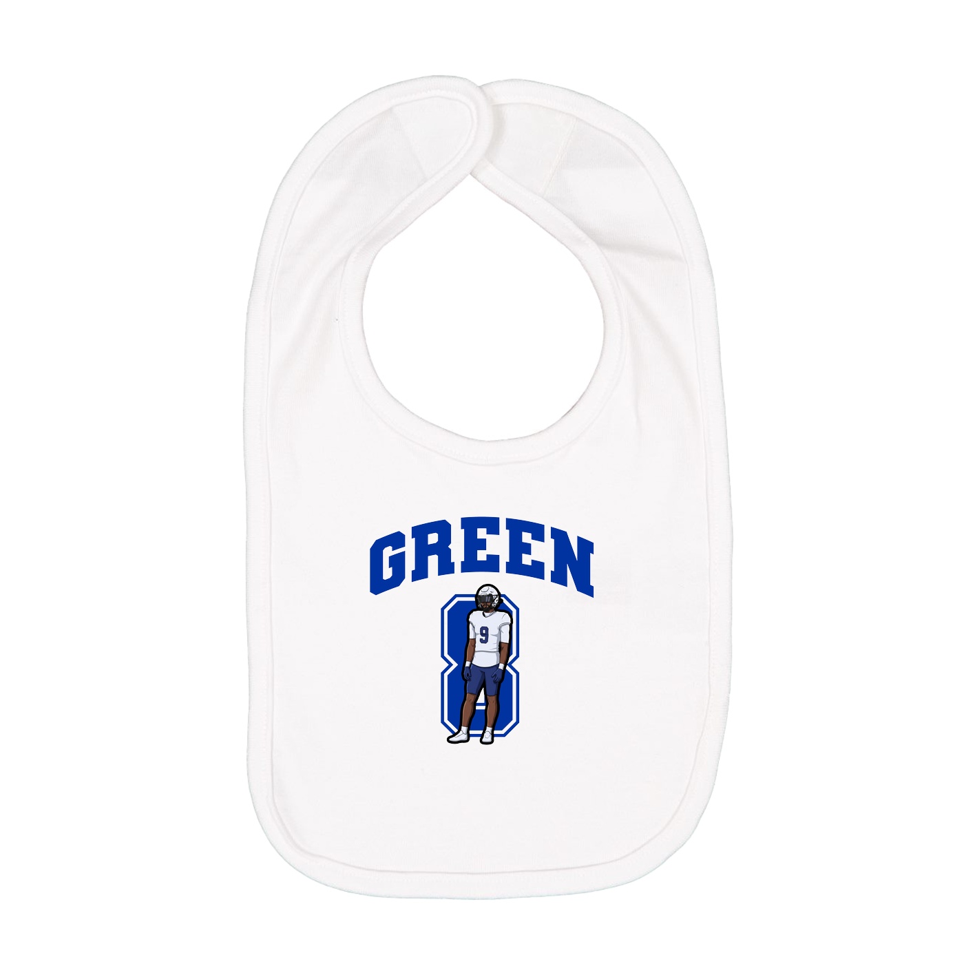Infant Bib — Number in White