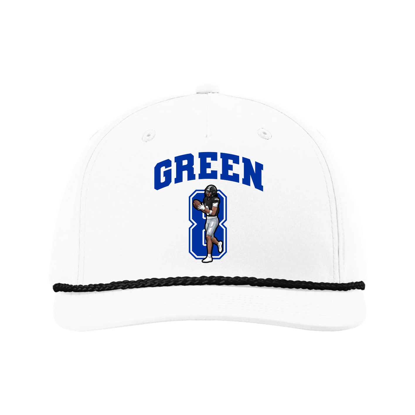 Five-Panel Classic Rope Cap — Number in White