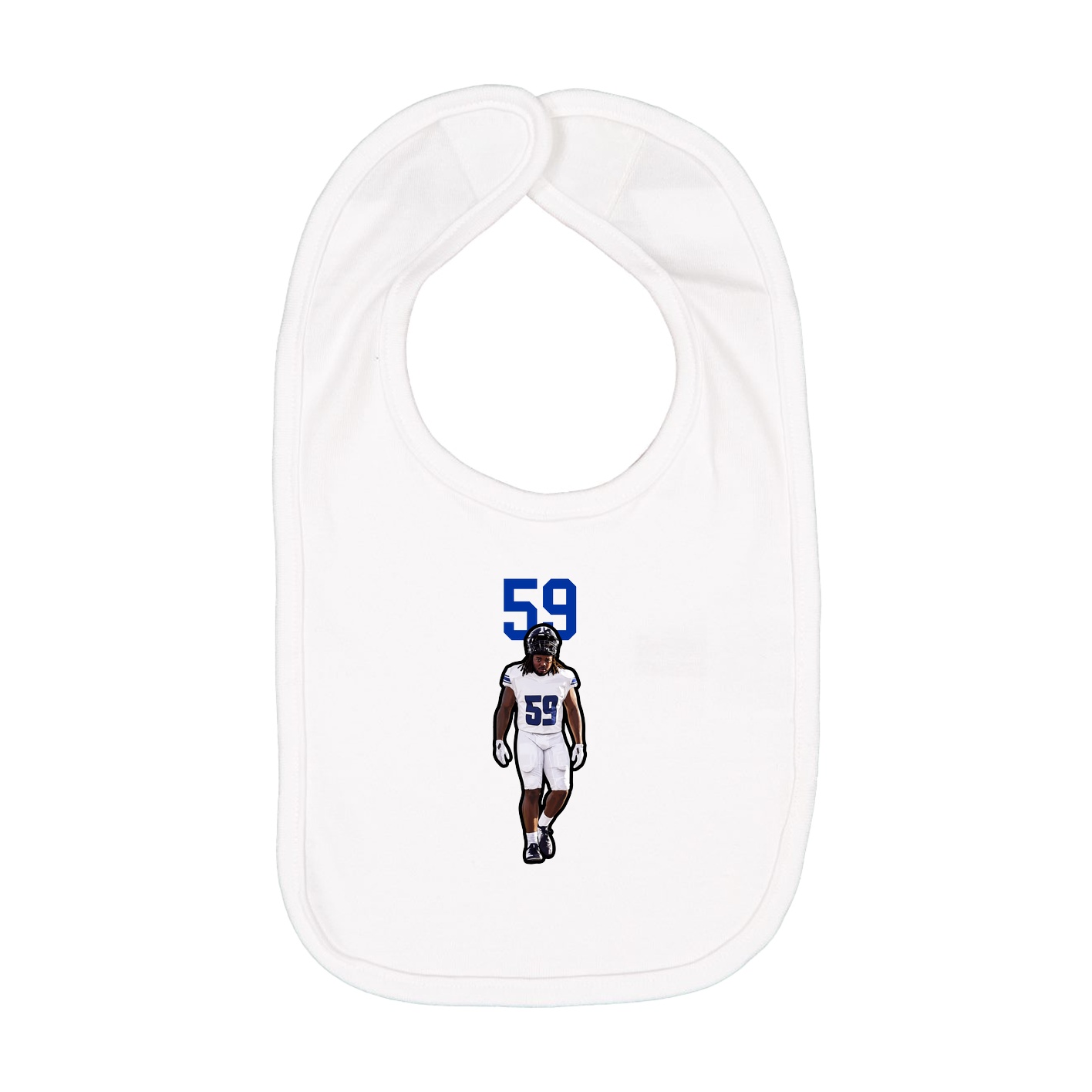 Infant Bib — Number Top in White