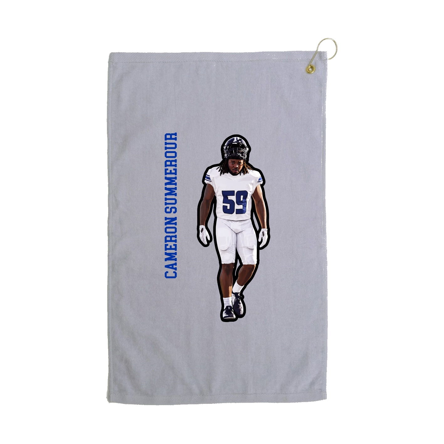 Golf Towel — Name Vertical in Grey