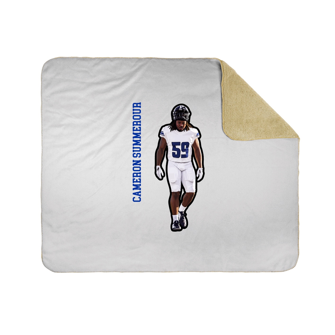 Throw Blanket — Name Vertical in White