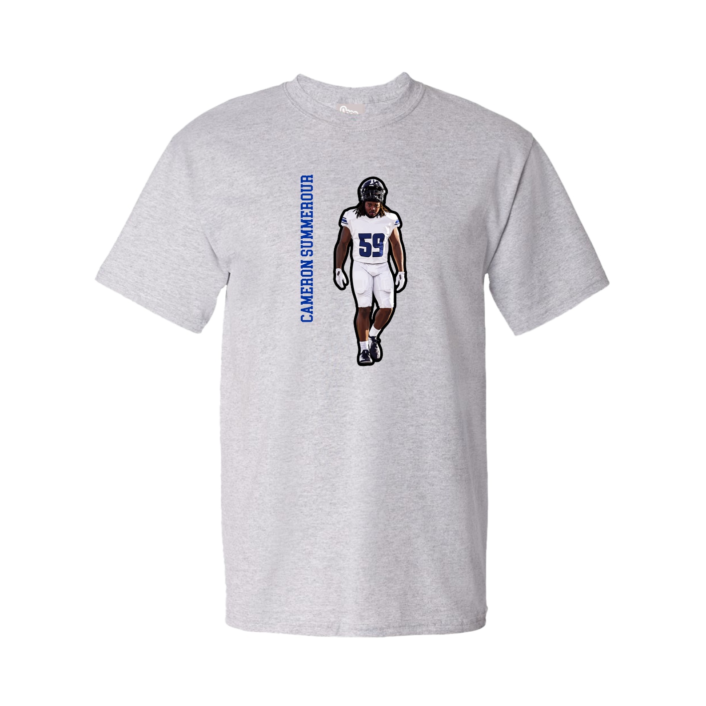 Youth Tee — Name Vertical in Grey