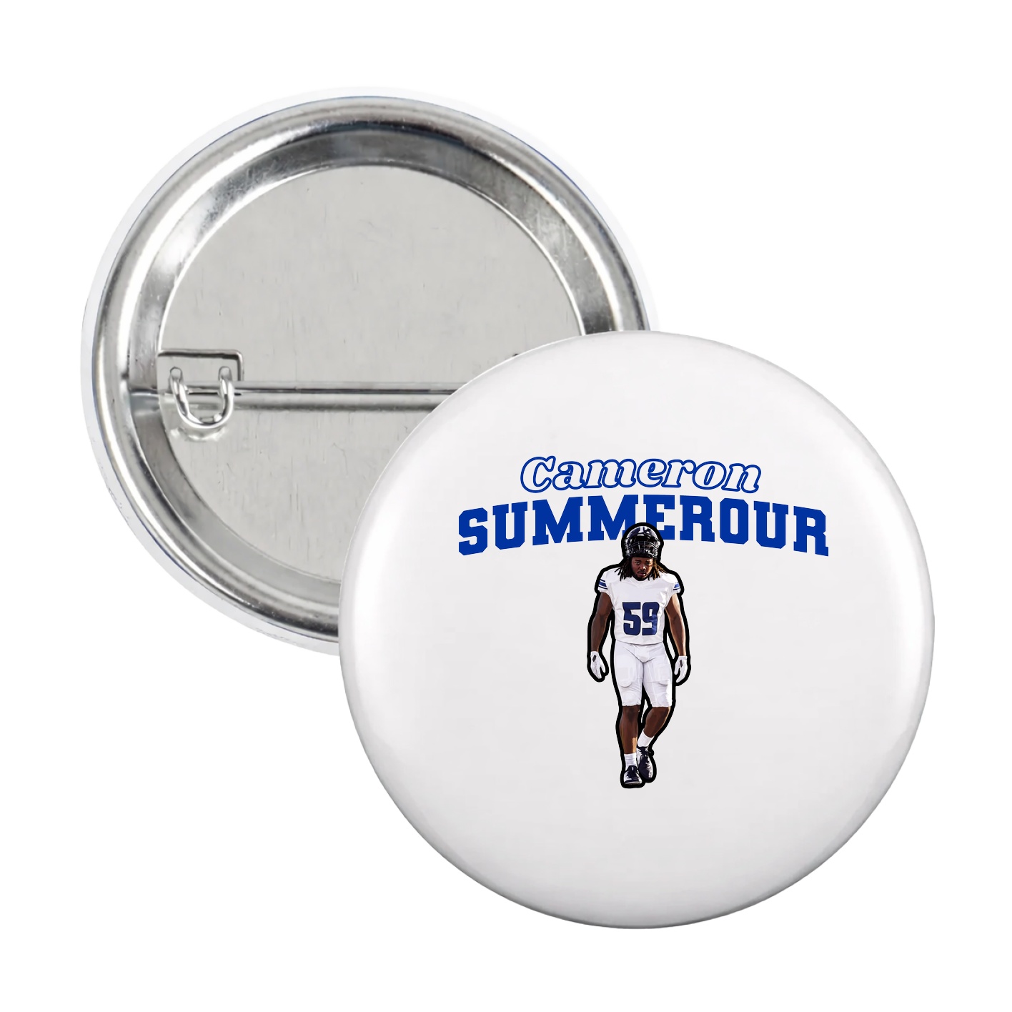 Game Day Button — Name Arch in White