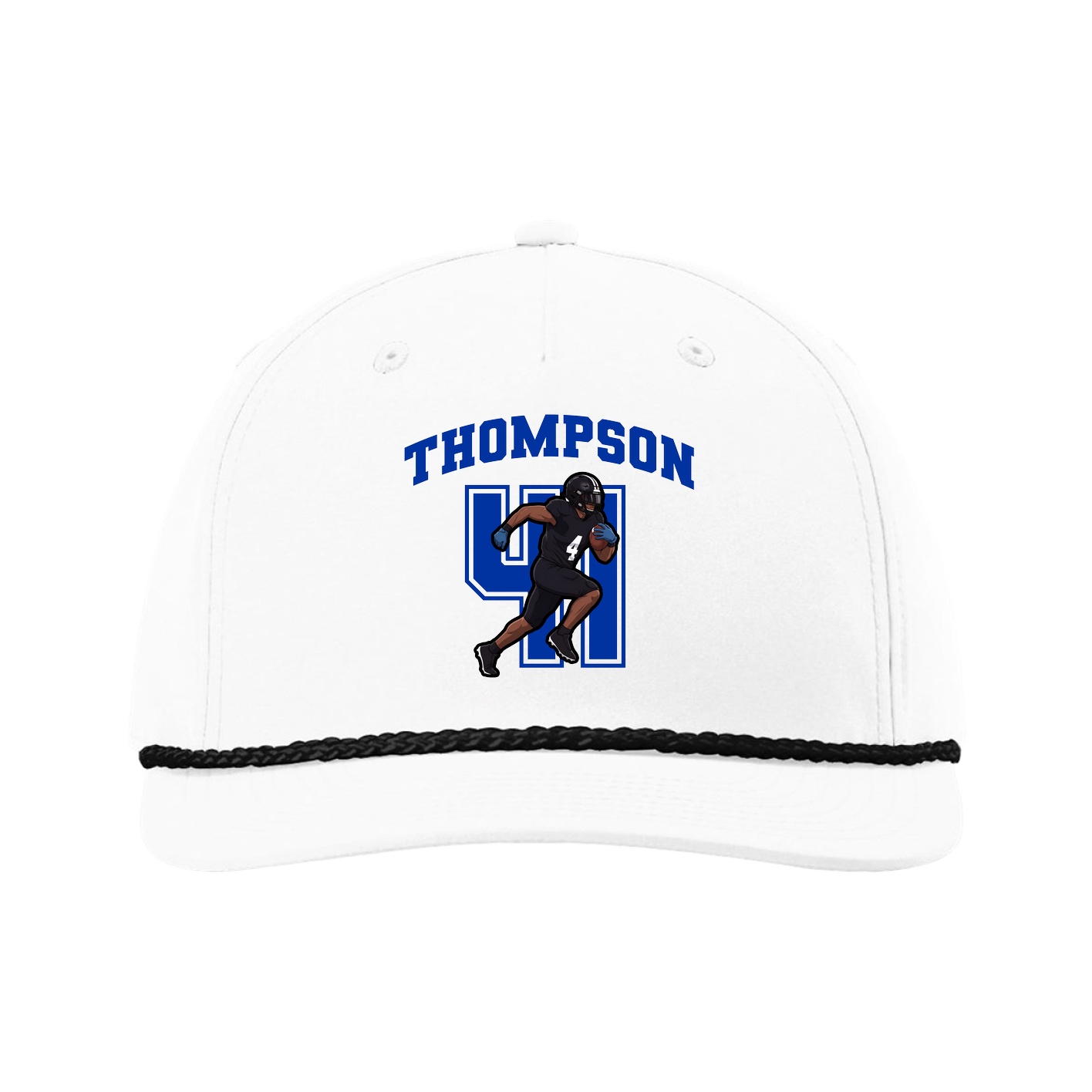 Five-Panel Classic Rope Cap — Number in White
