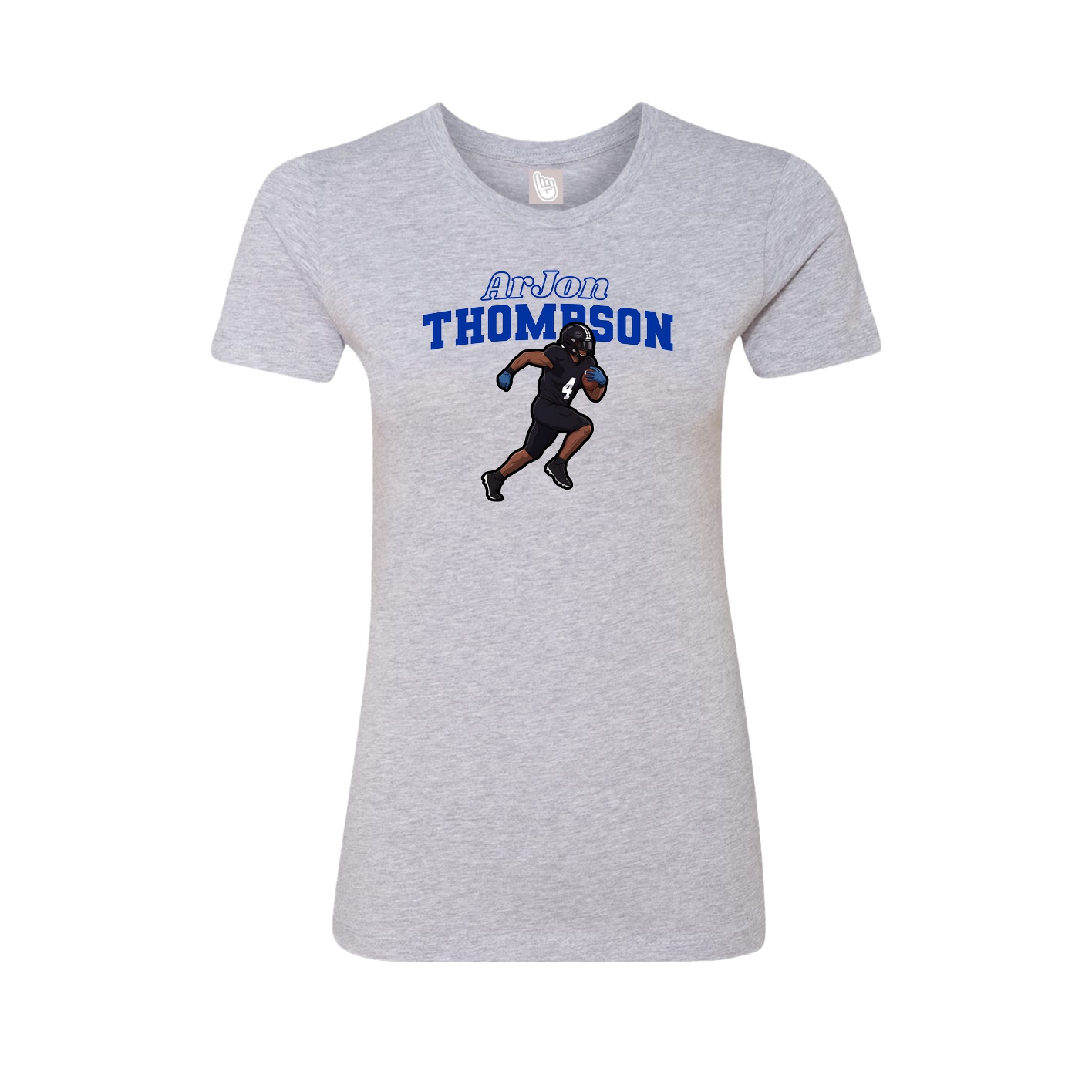 Fitted Women's Tee — Name Arch in Grey