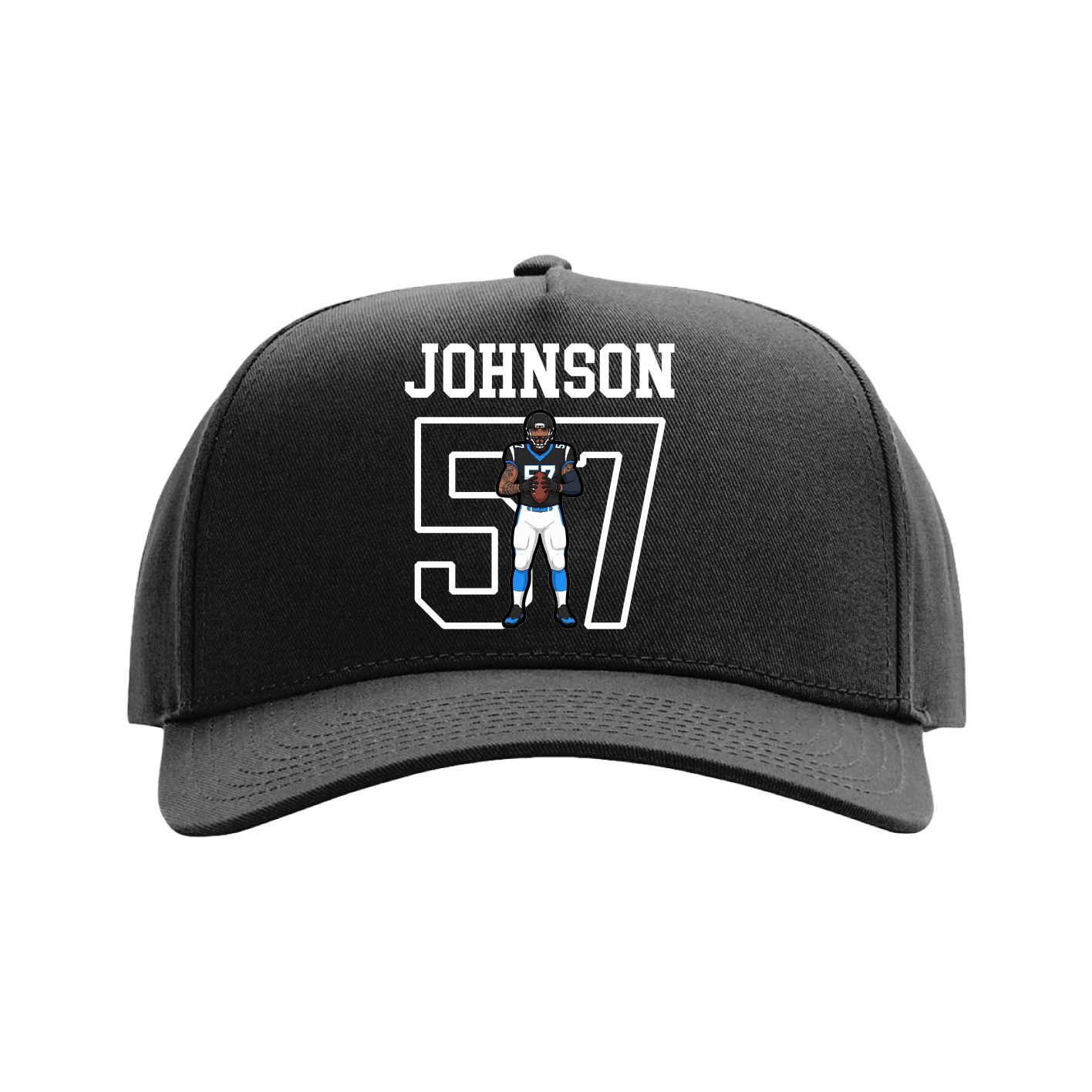 Full Fabric Five-Panel Champ Cap — Shirsey in Black