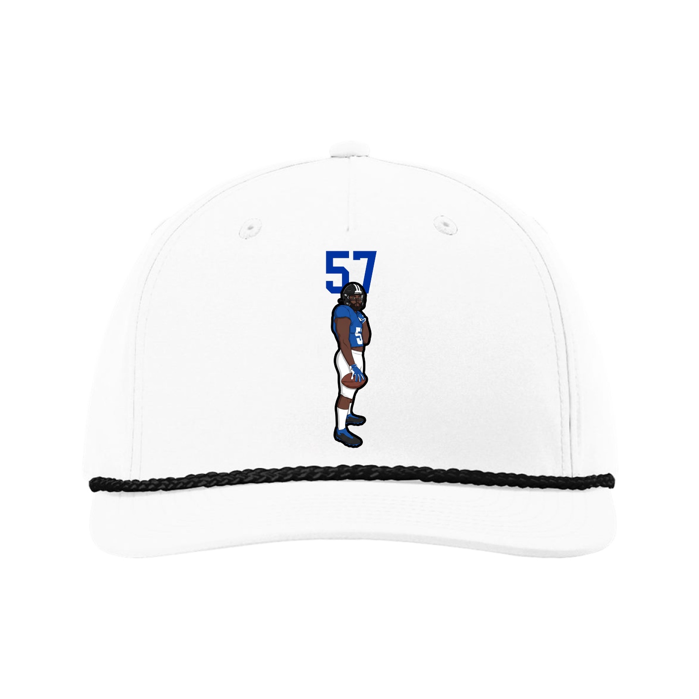 Five-Panel Classic Rope Cap — Number Top in White