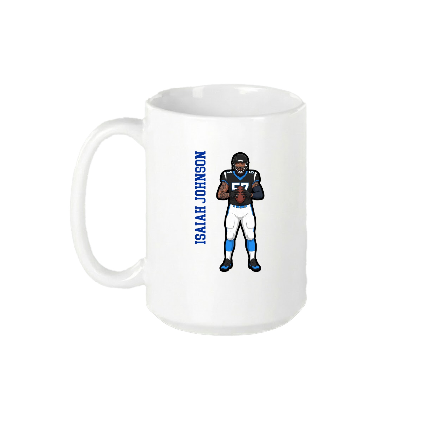 15oz Coffee Mug — Name Vertical in White
