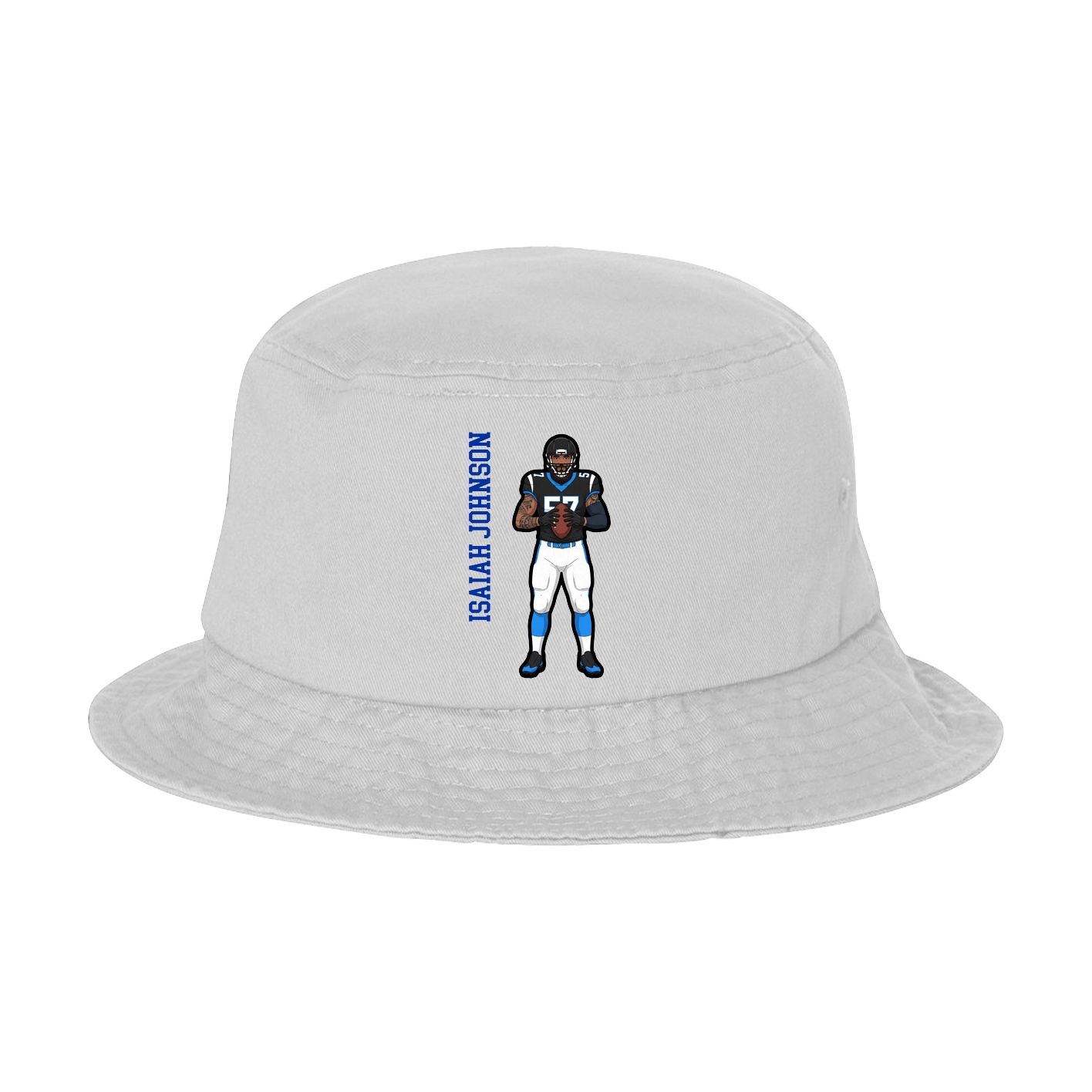 Bucket Cap — Name Vertical in White