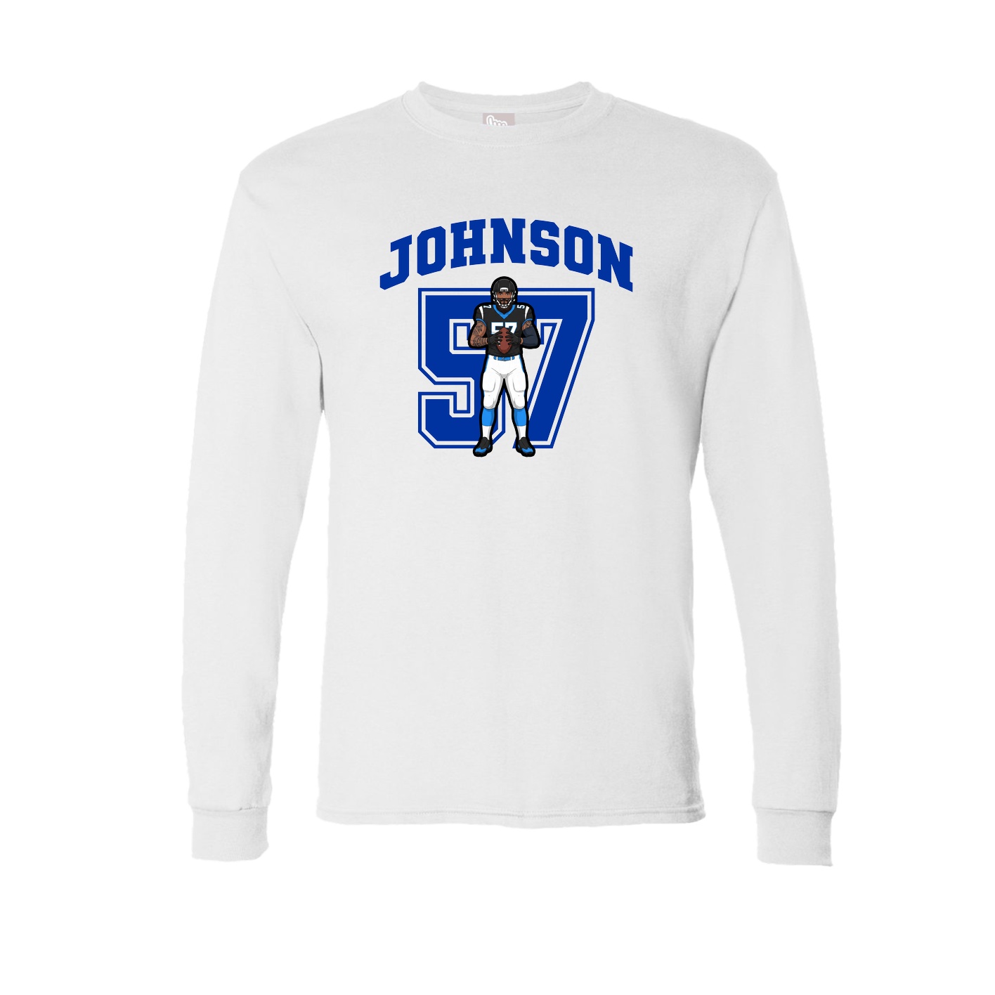 Long Sleeve Tee — Number in White