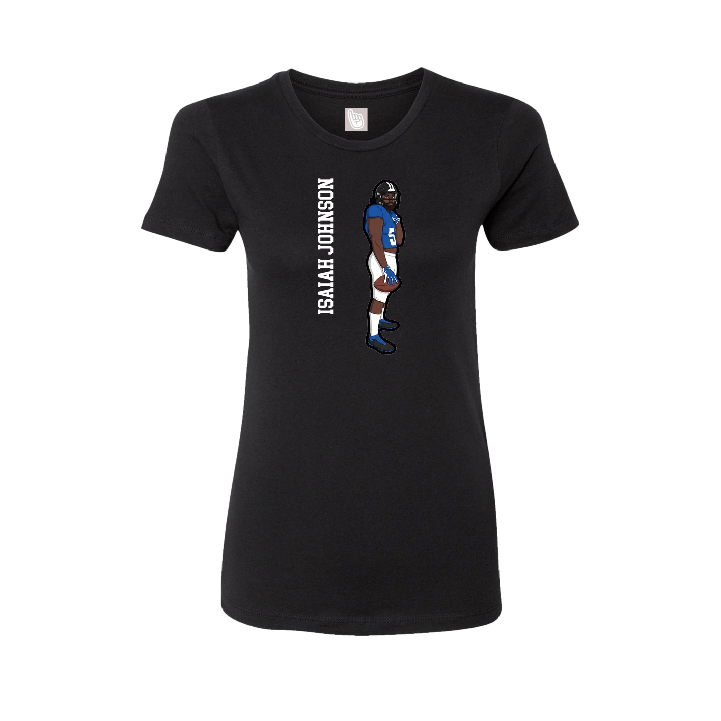 Fitted Women's Tee — Name Vertical in Black