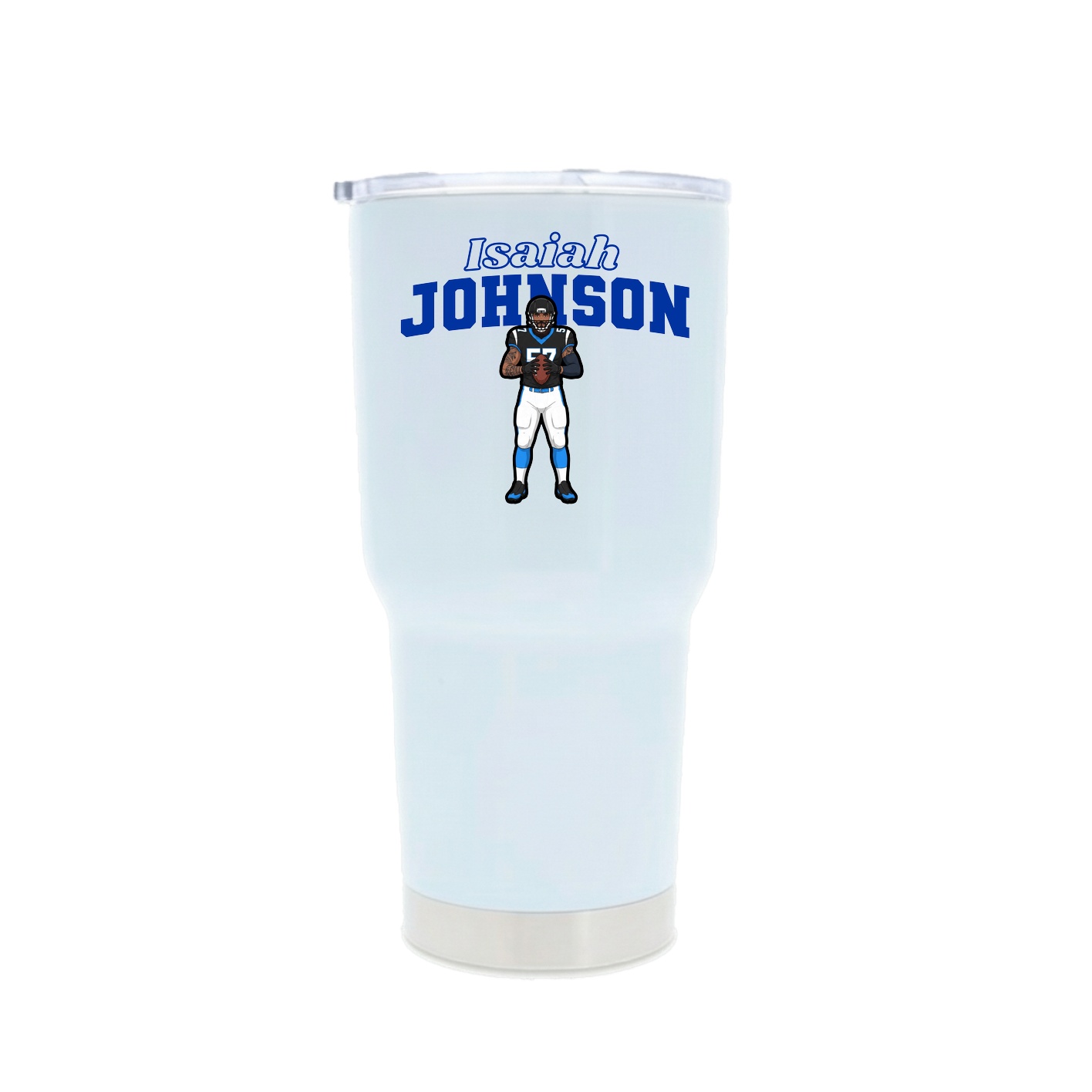 30oz Stainless Steel Tumbler — Name Arch in White