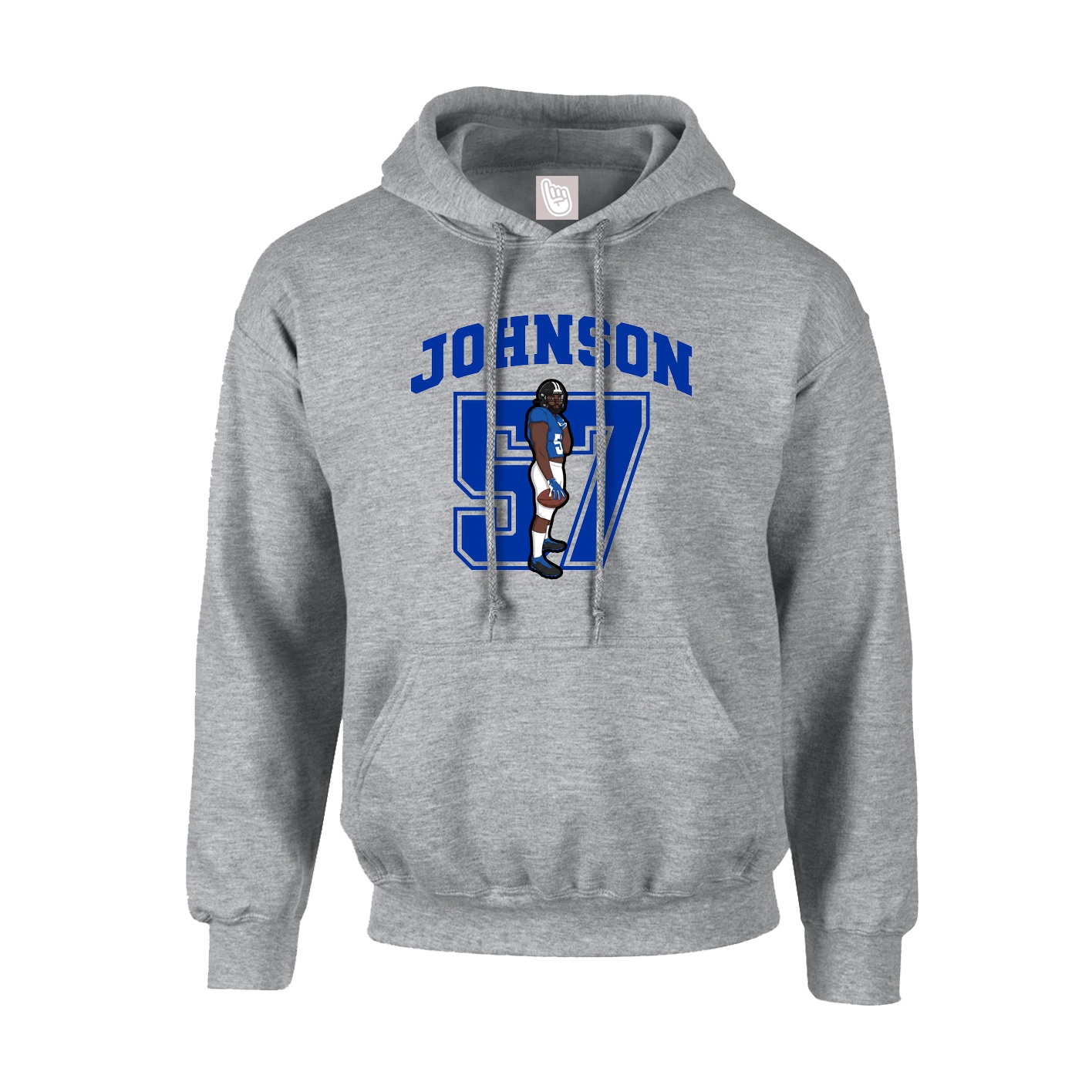 Youth Hoodie — Number in Grey