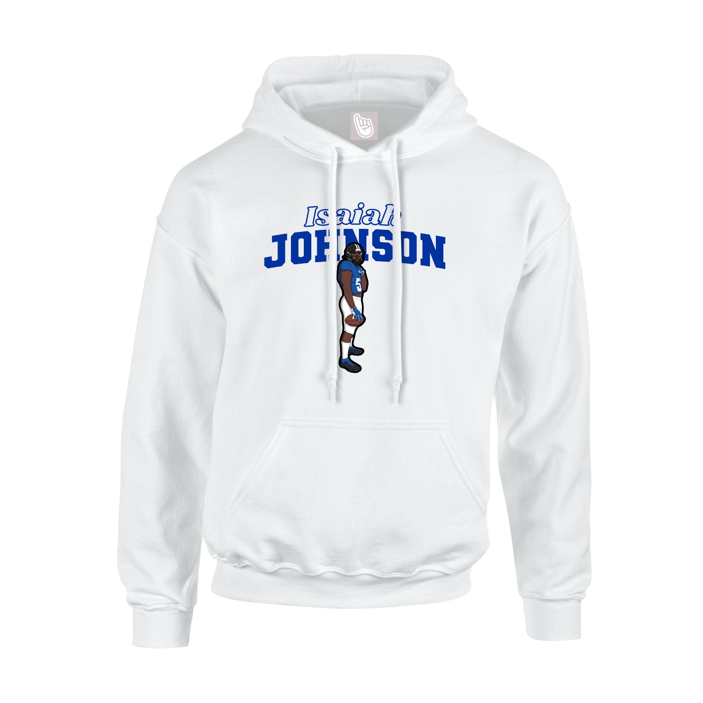 Youth Hoodie — Name Arch in White