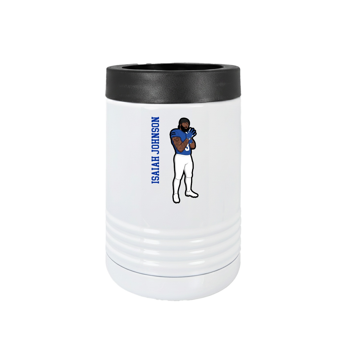 Beverage Holder — Name Vertical in White