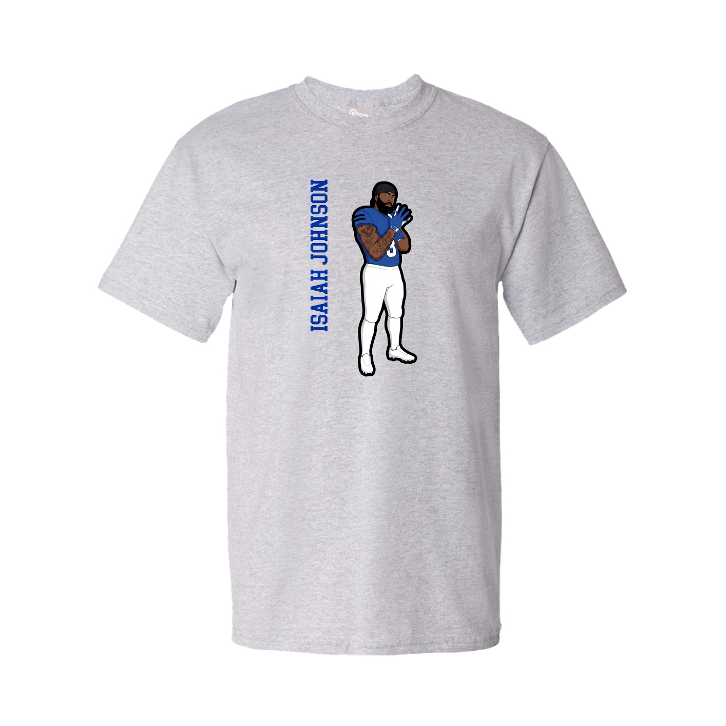 Tee — Name Vertical in Grey
