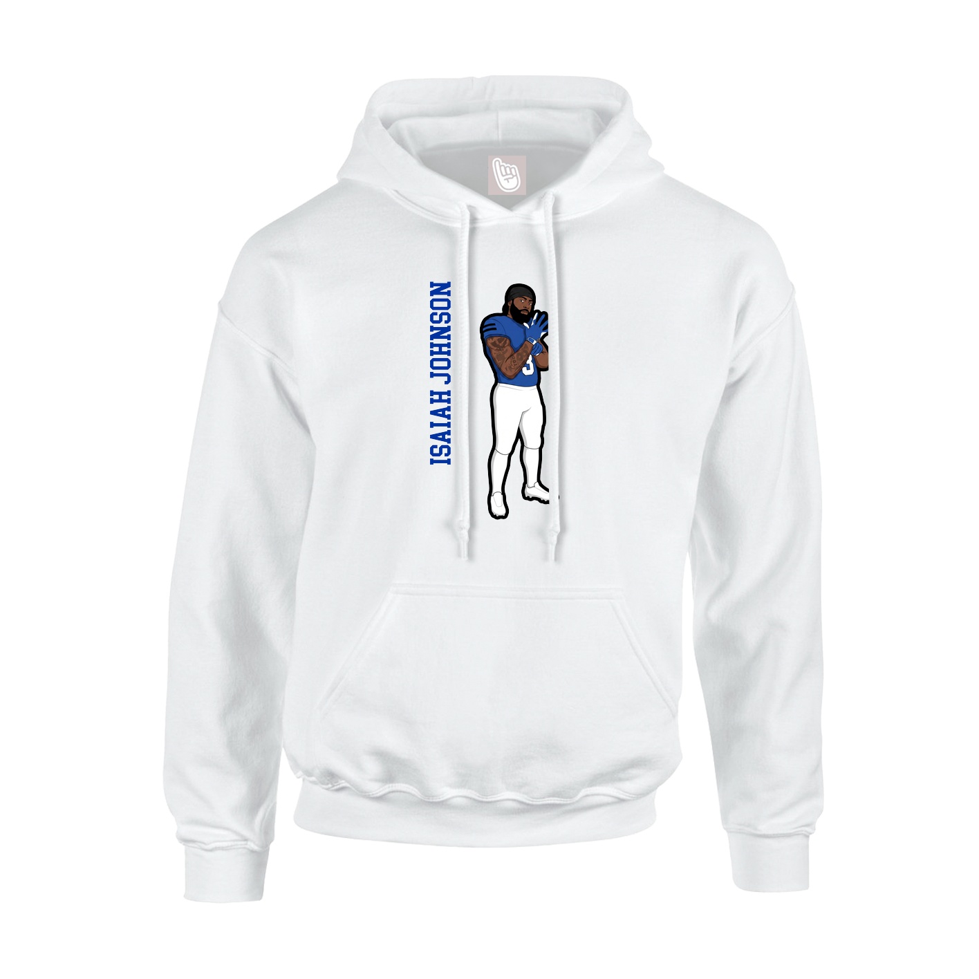 Hoodie — Name Vertical in White