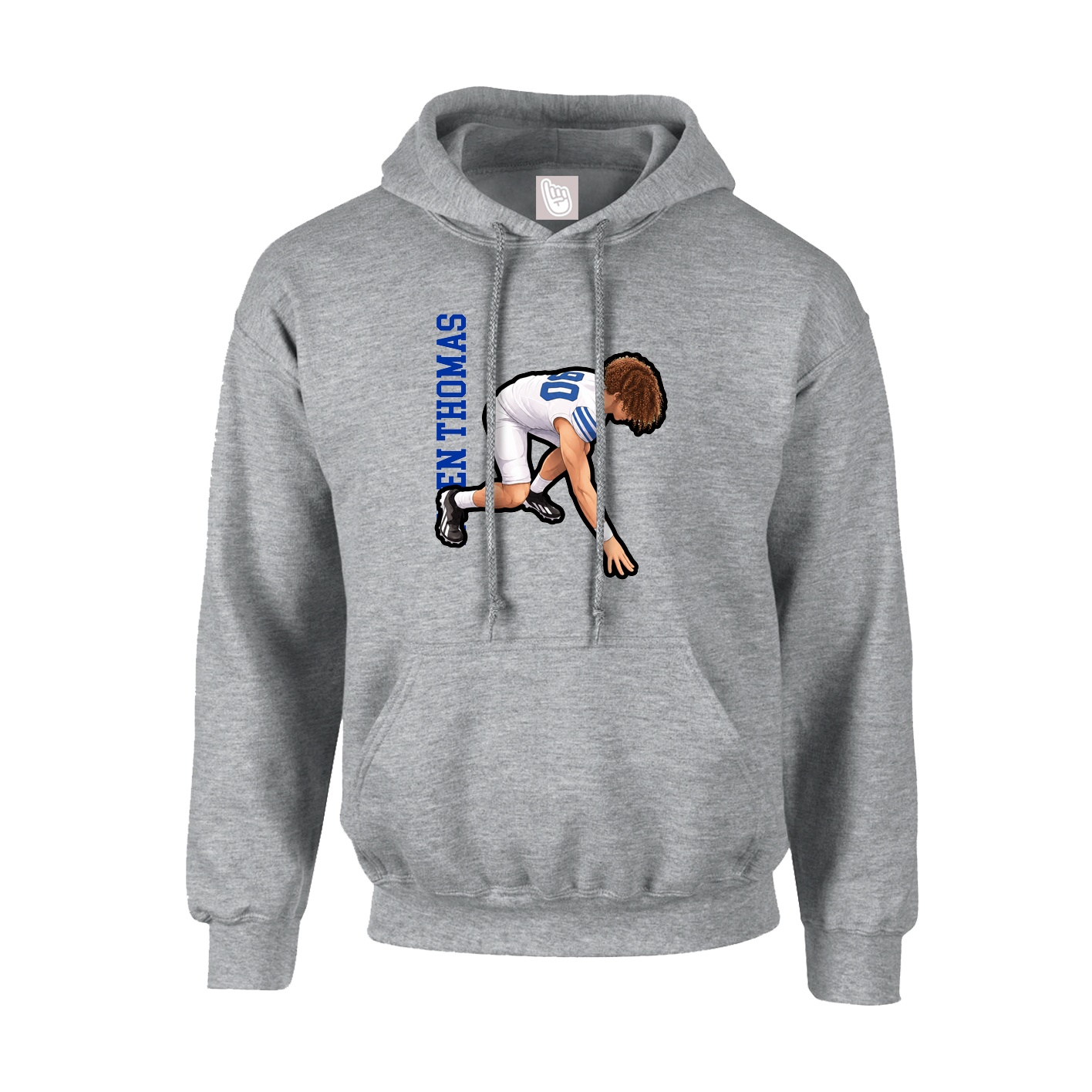 Youth Hoodie — Name Vertical in Grey