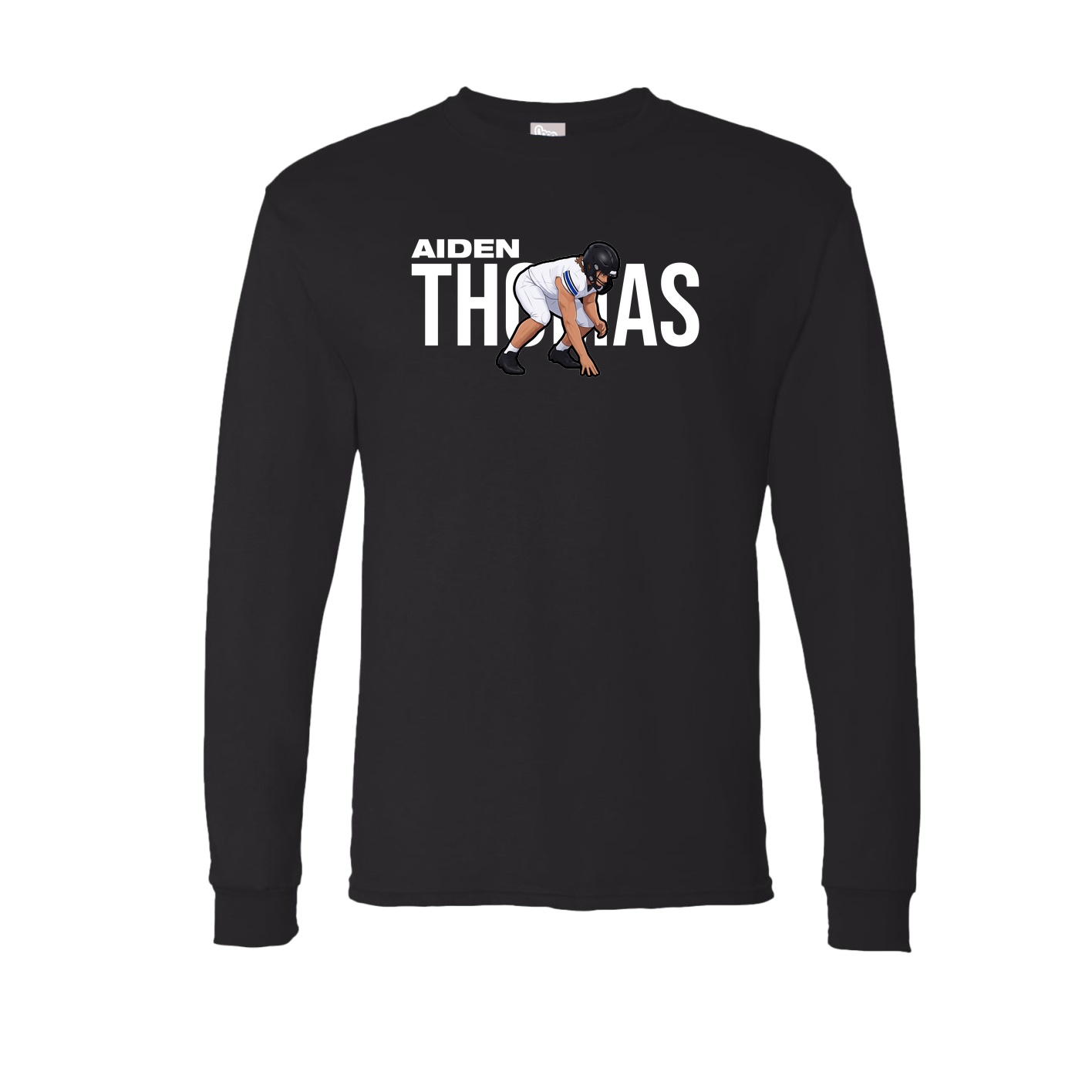Long Sleeve Tee — Player Name in Black