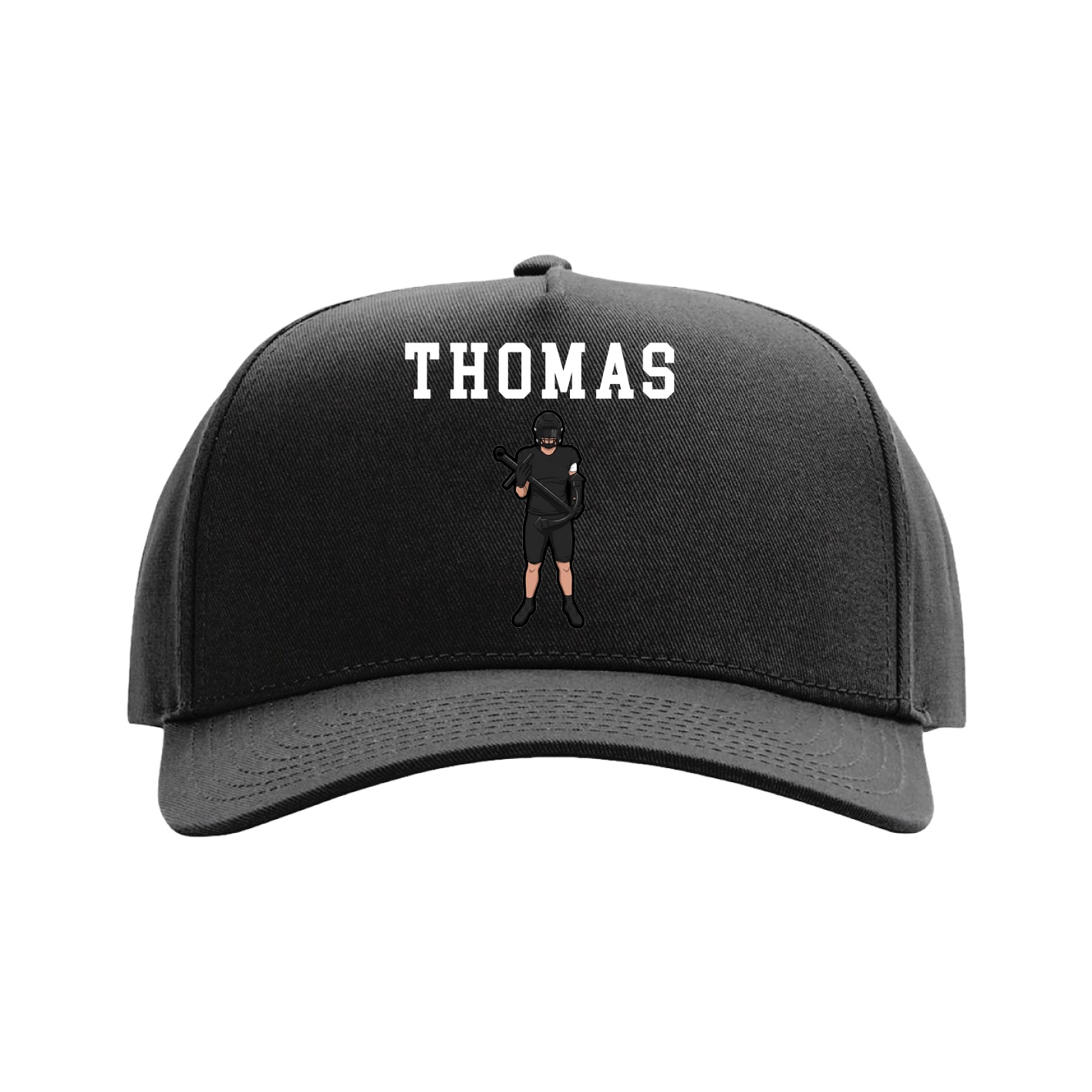 Full Fabric Five-Panel Champ Cap — Shirsey in Black