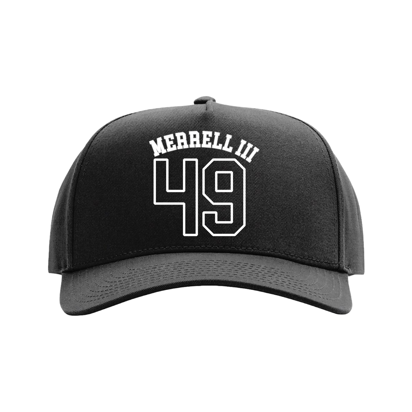 Full Fabric Five-Panel Champ Cap — Shirsey Arch in Black