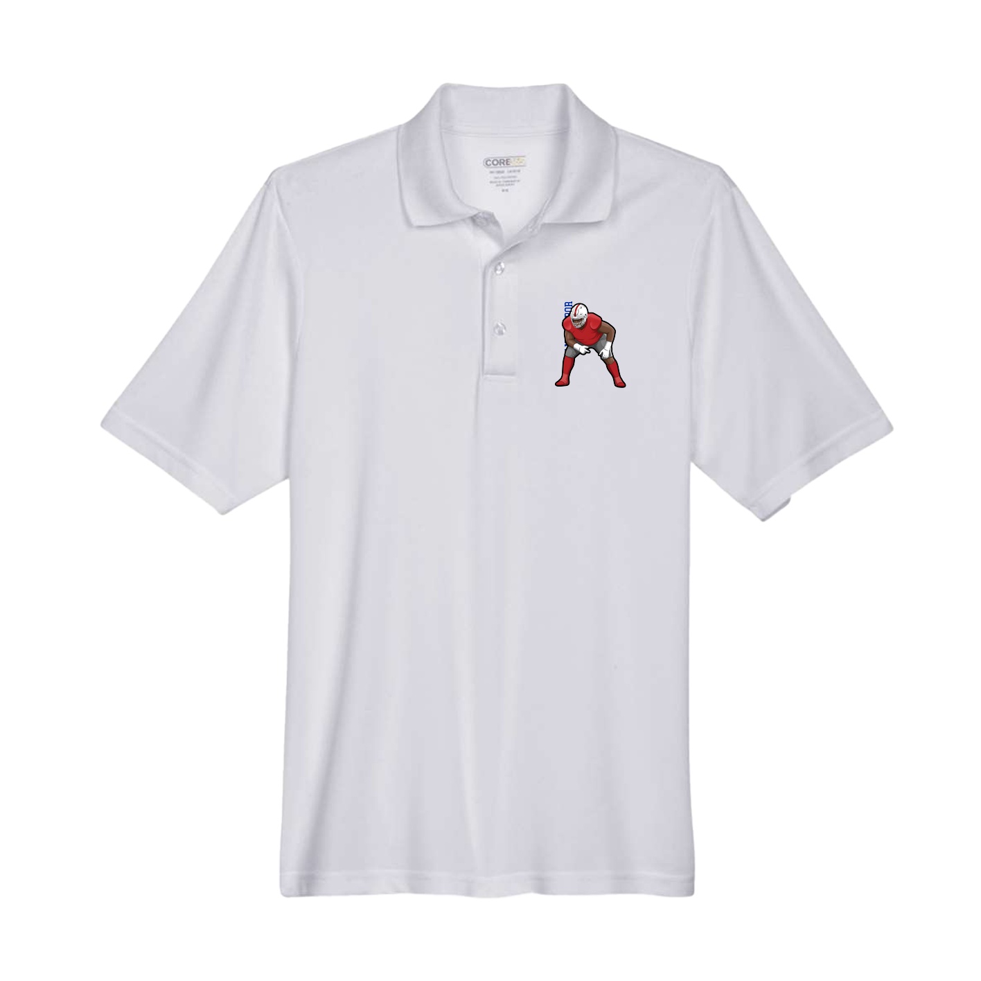Performance Polo — Name Vertical in Grey