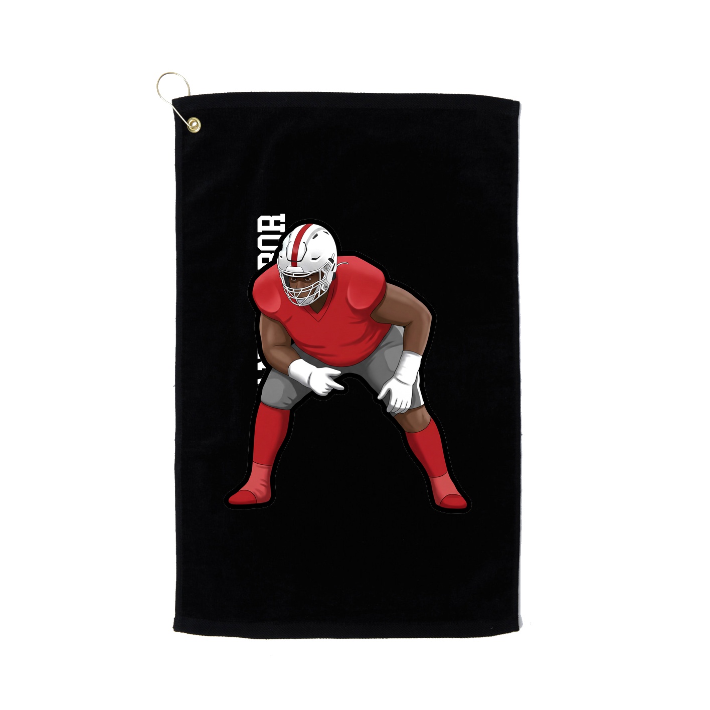Golf Towel — Name Vertical in Black
