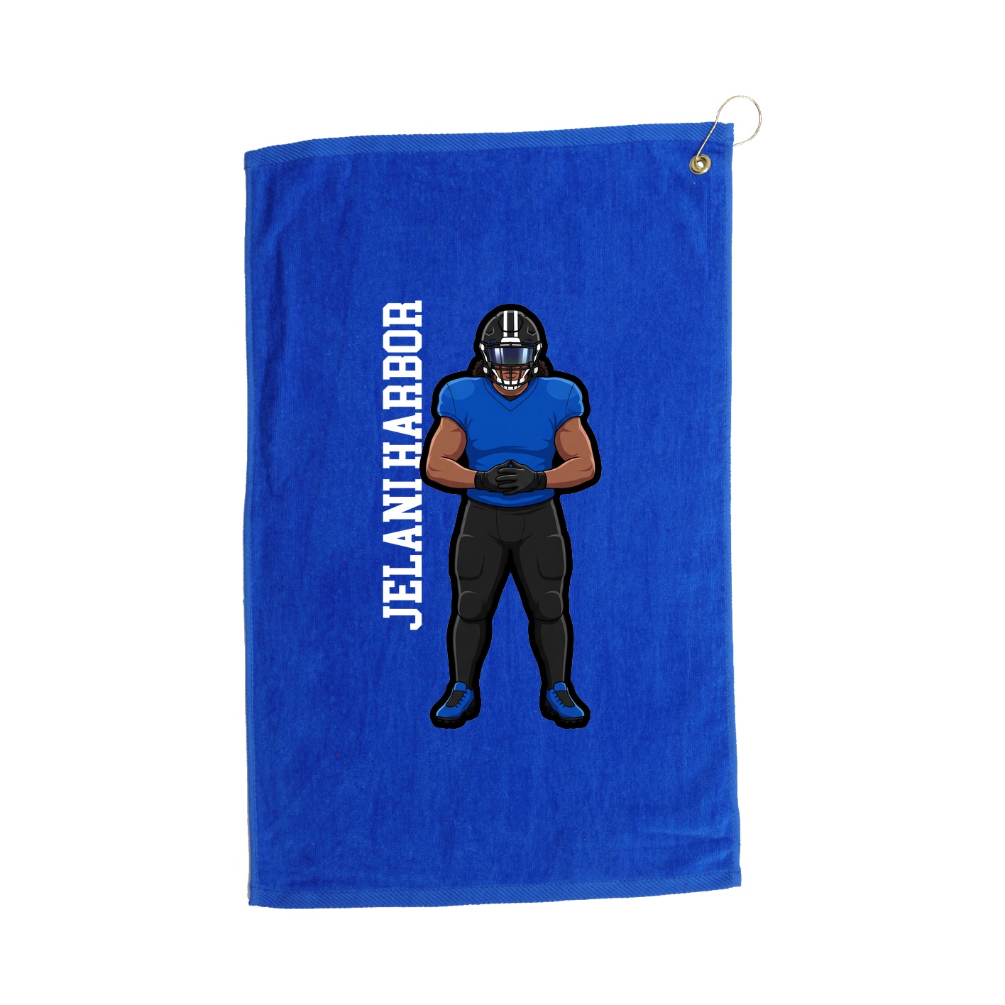 Golf Towel — Name Vertical in Royal