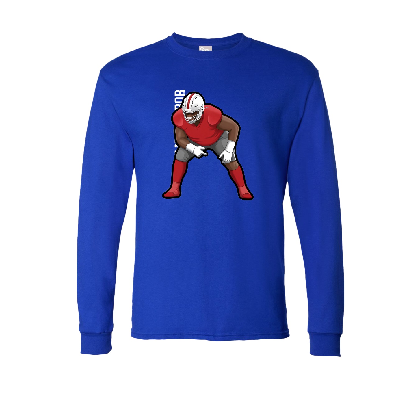Long Sleeve Tee — Name Vertical in Royal