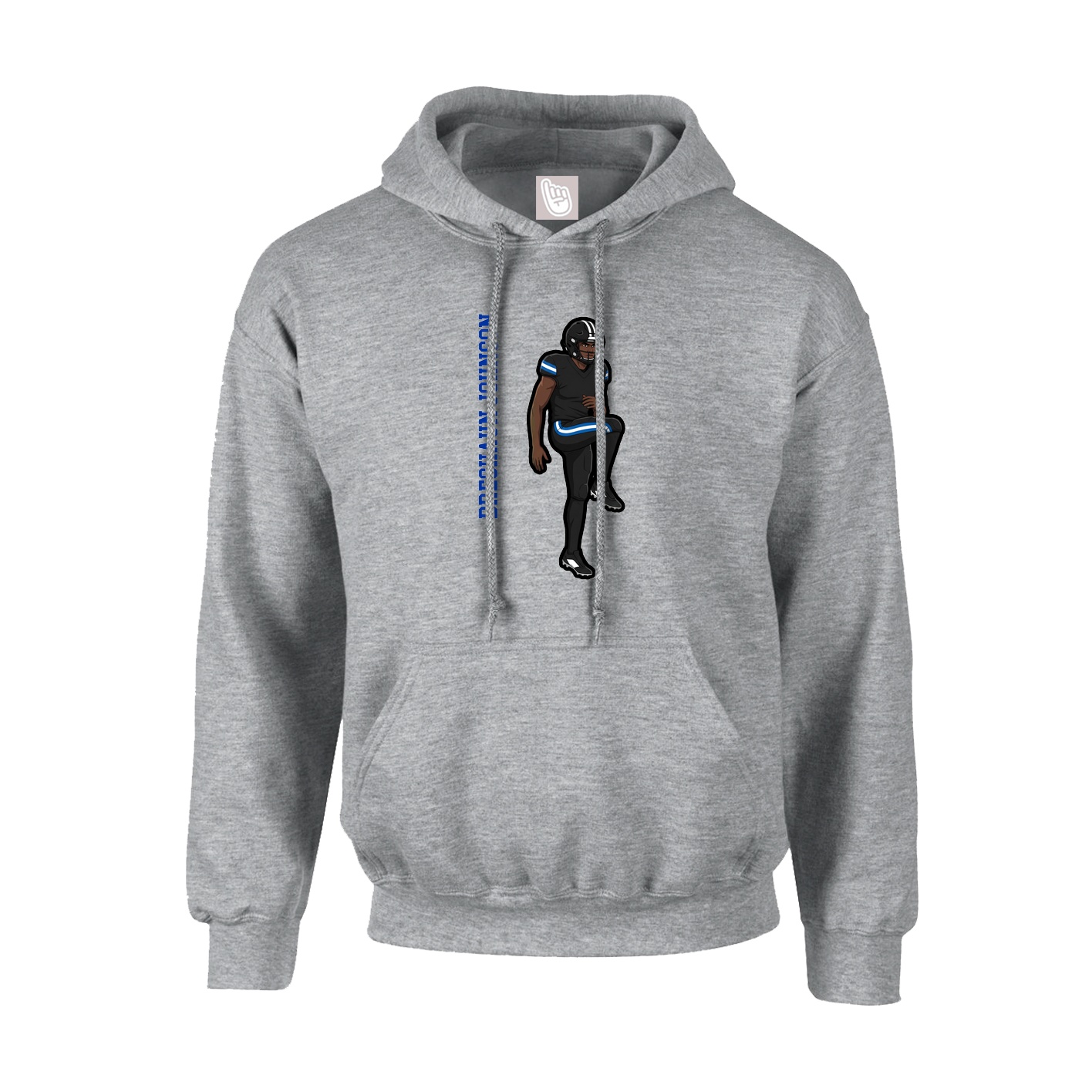 Hoodie — Name Vertical in Grey