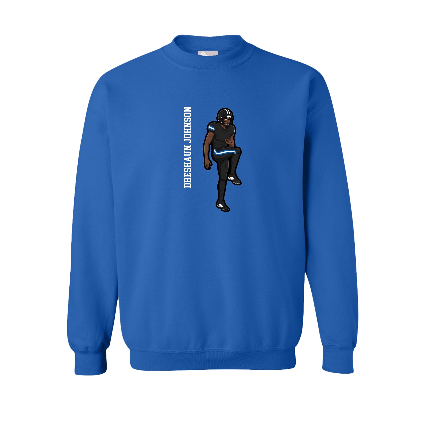 Fleece Crew — Name Vertical in Royal