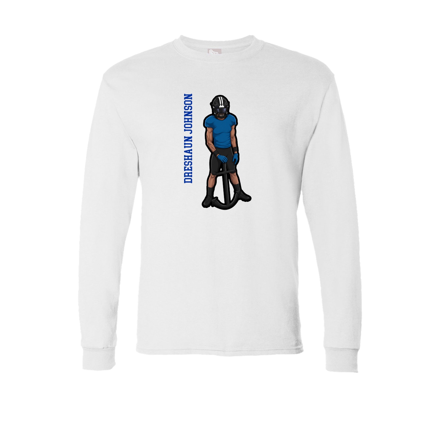 Long Sleeve Tee — Name Vertical in White