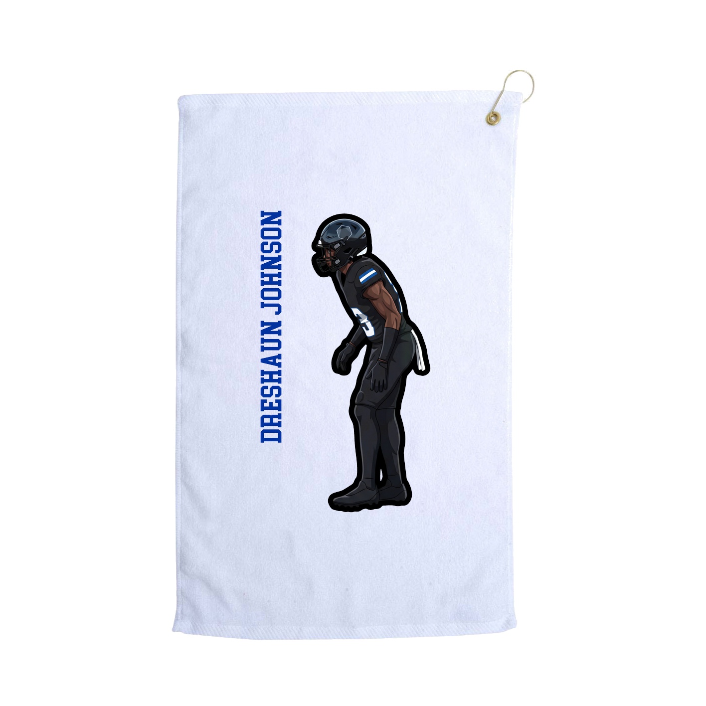 Golf Towel — Name Vertical in White
