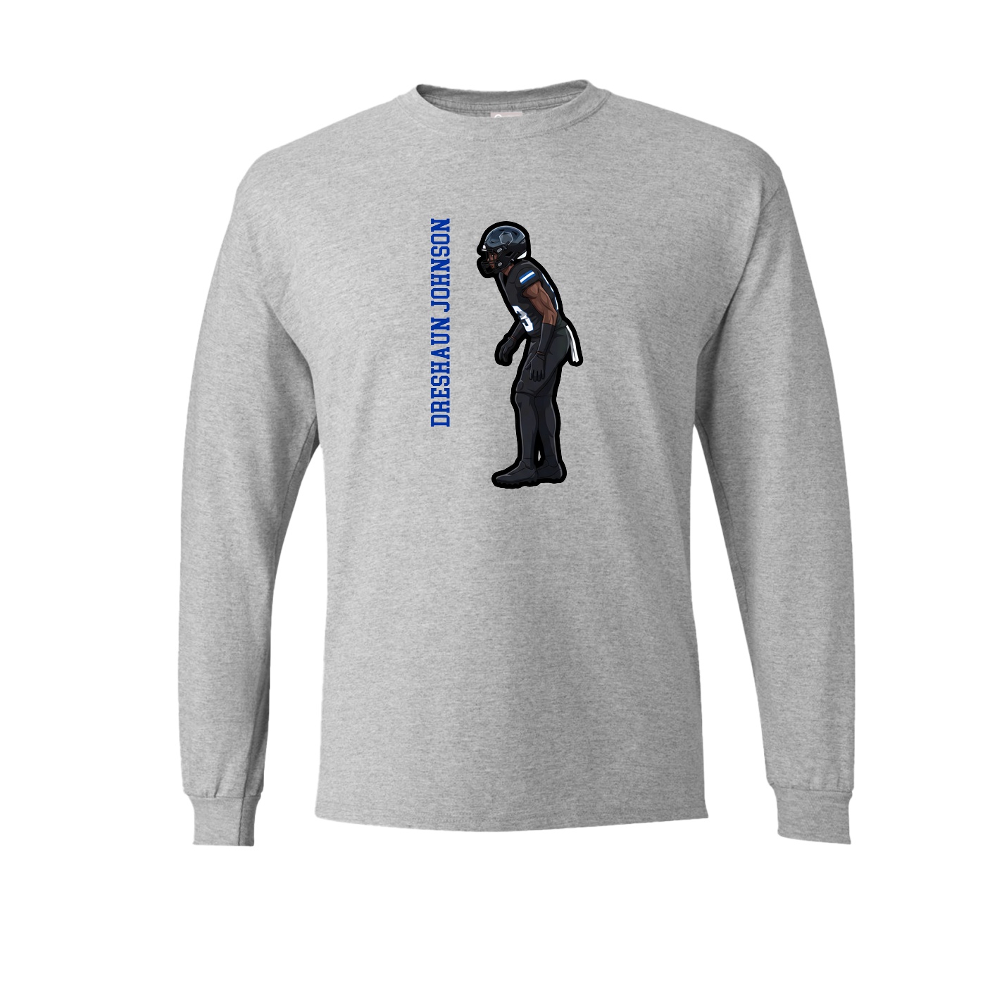 Long Sleeve Tee — Name Vertical in Grey
