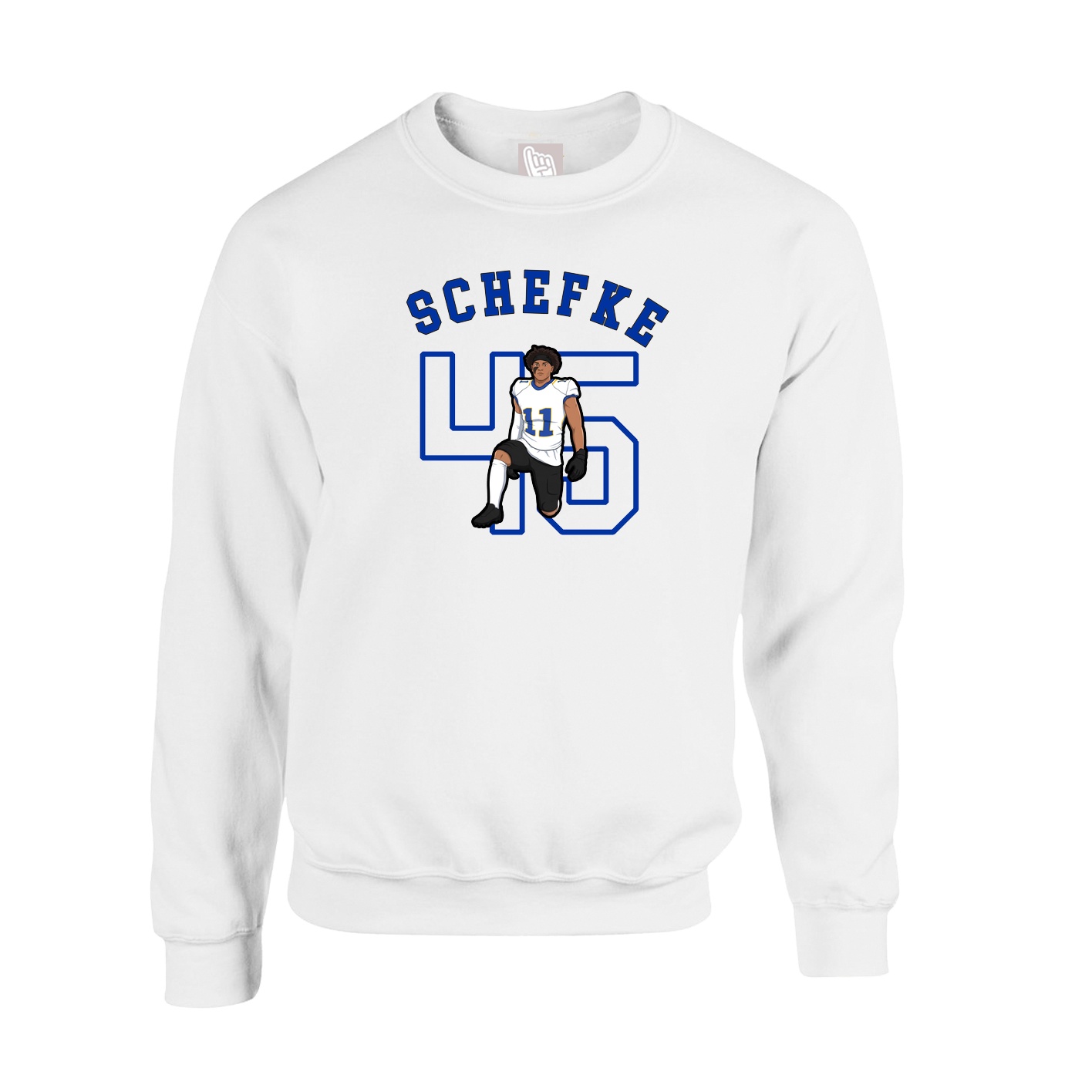 Fleece Crew — Shirsey Arch in White
