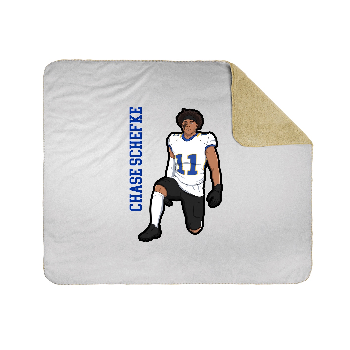 Throw Blanket — Name Vertical in White