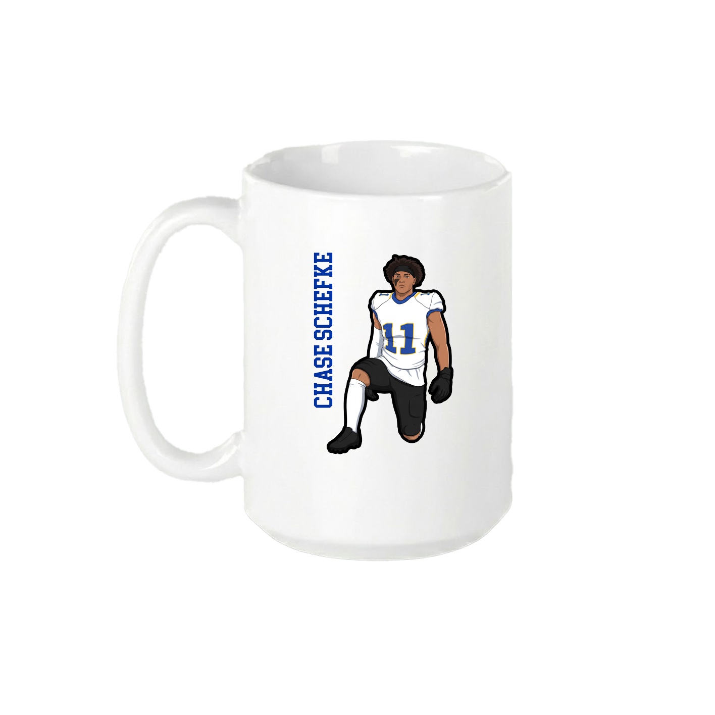 15oz Coffee Mug — Name Vertical in White