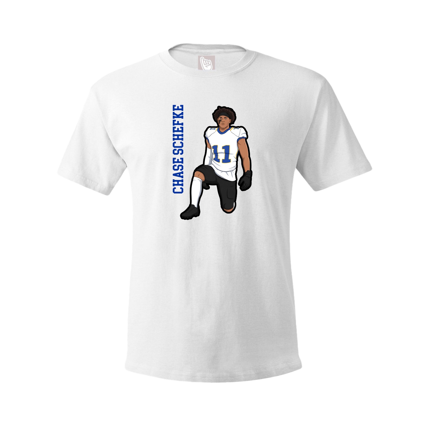 Youth Tee — Name Vertical in White