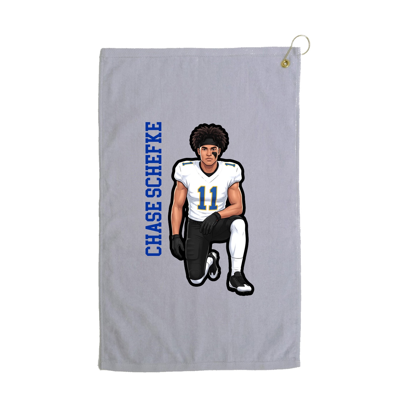 Golf Towel — Name Vertical in Grey