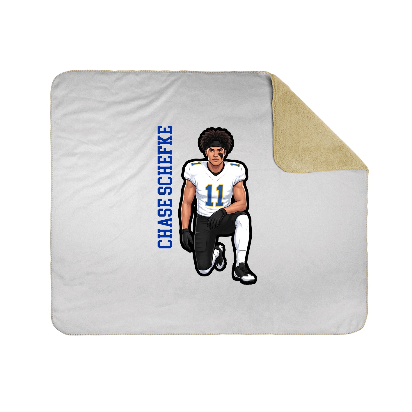 Throw Blanket — Name Vertical in White