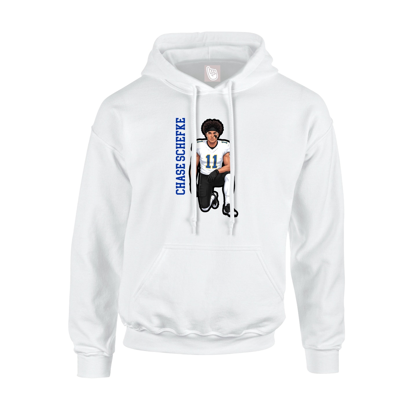 Hoodie — Name Vertical in White