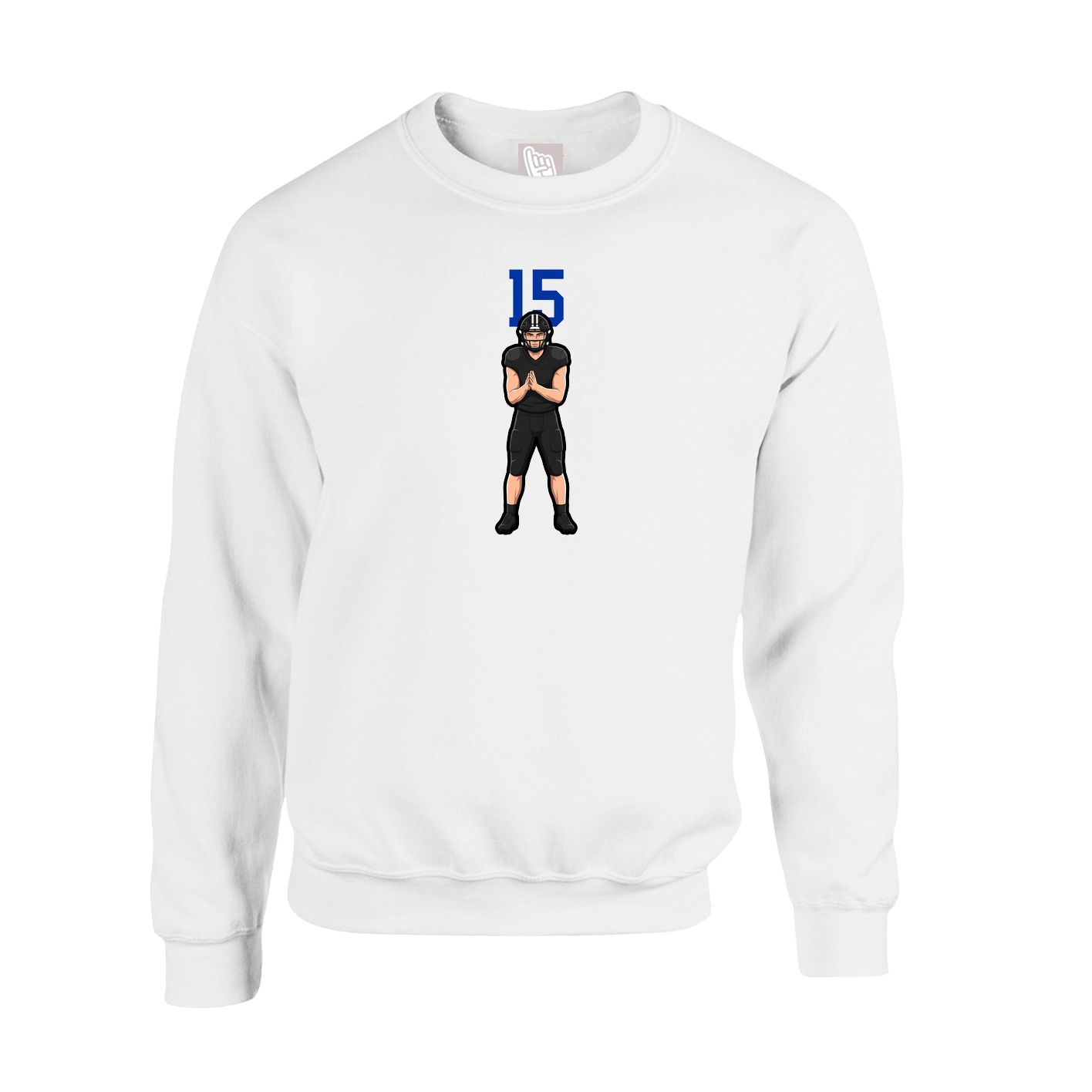 Fleece Crew — Number Top in White