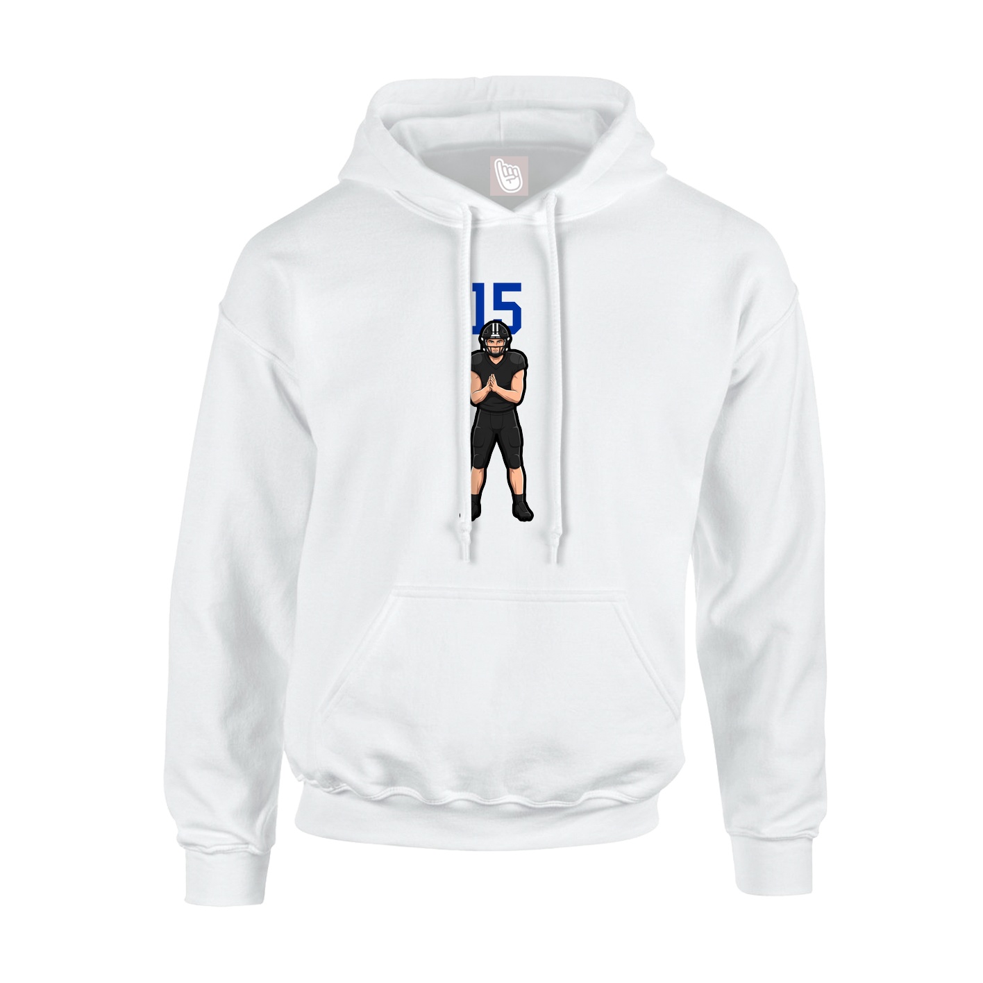 Youth Hoodie — Number Top in White