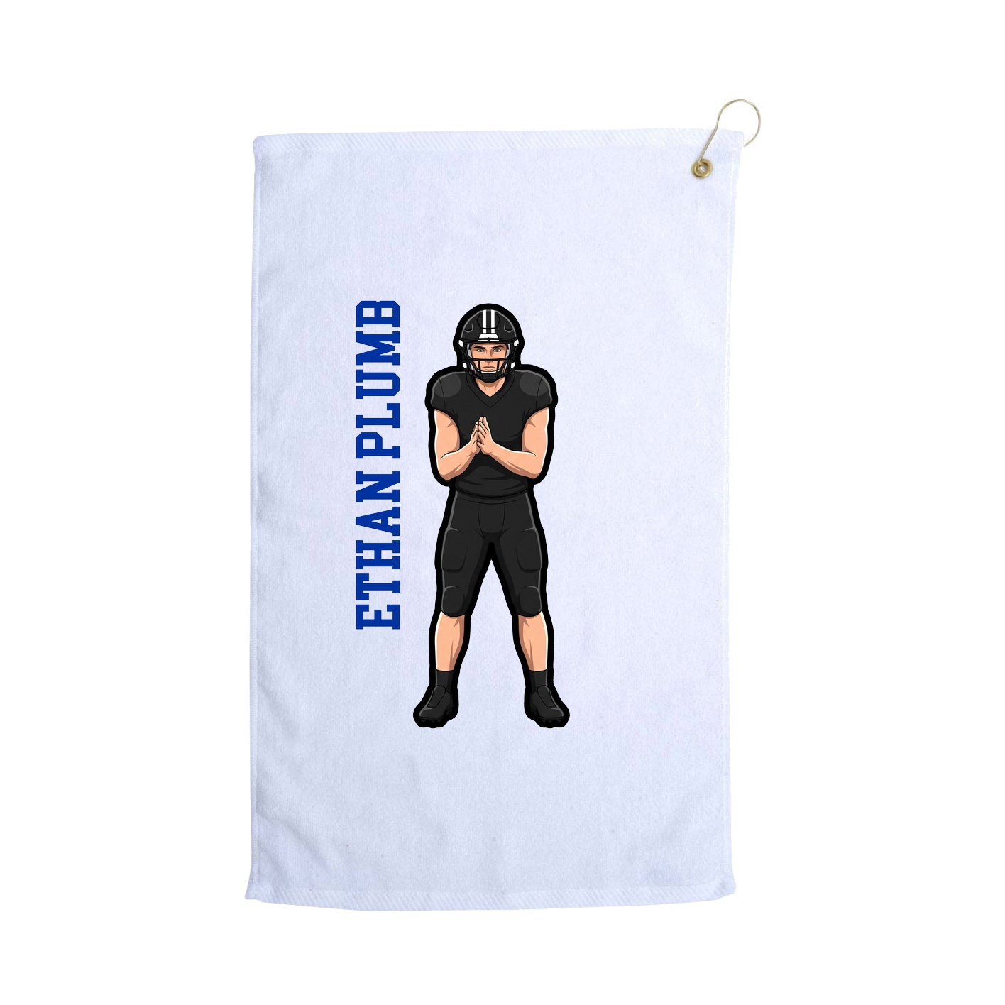 Golf Towel — Name Vertical in White