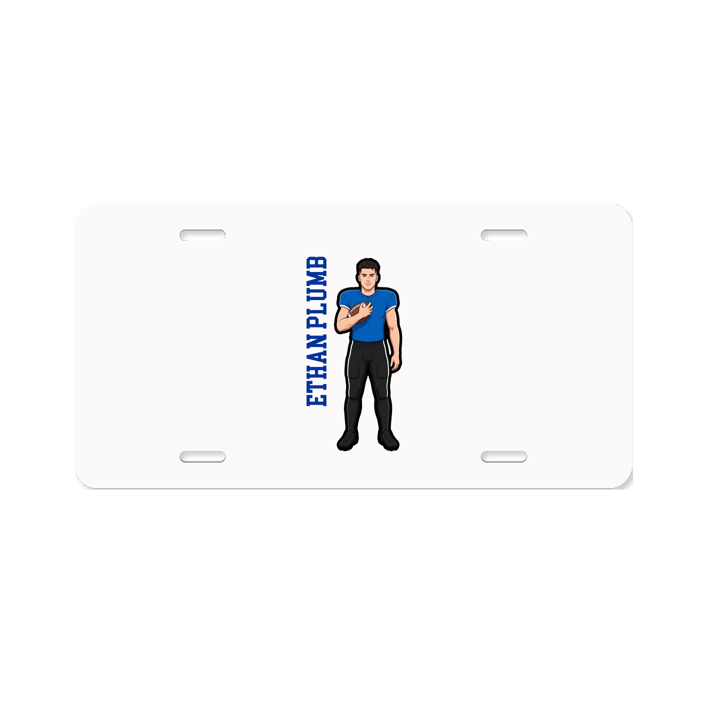 License Plate — Name Vertical in Classic