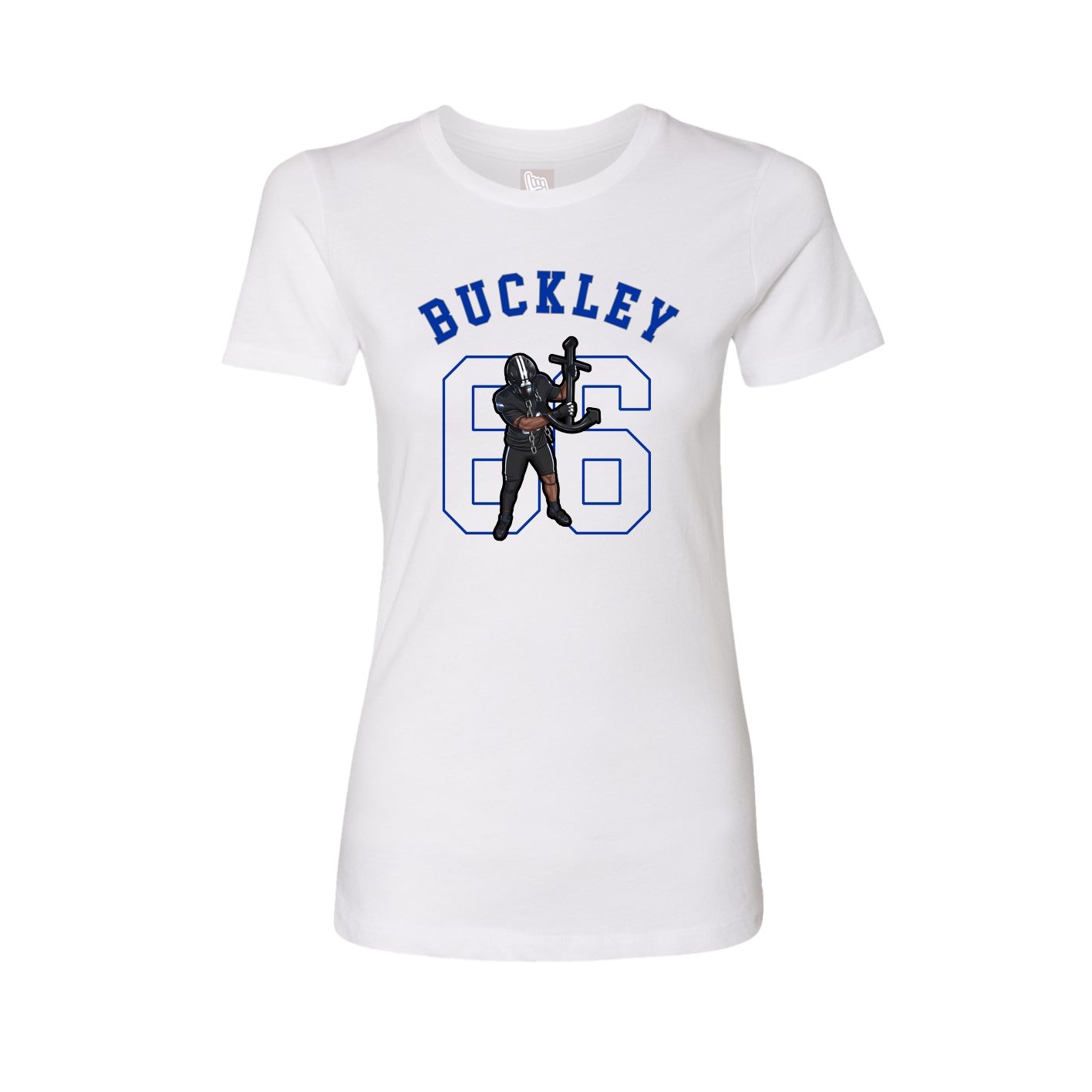Fitted Women's Tee — Shirsey Arch in White